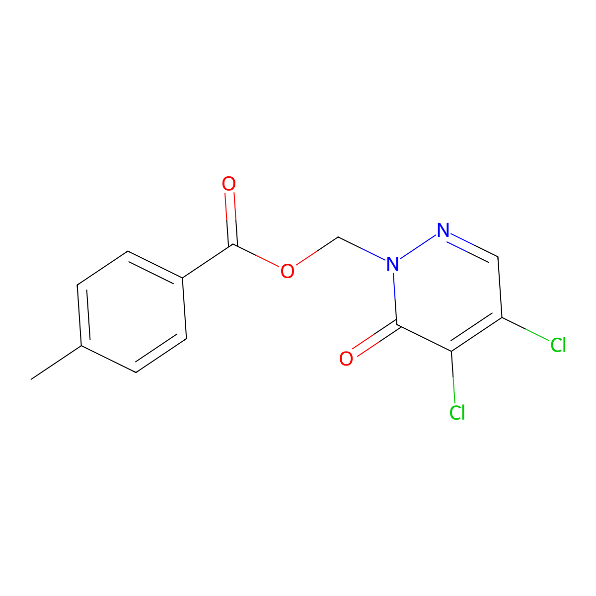 [4,5-dichloro-6-oxo-1(6H)-pyridazinyl]methyl 4-methylbenzenecarboxylate molecular structure, CAS 178211-04-6