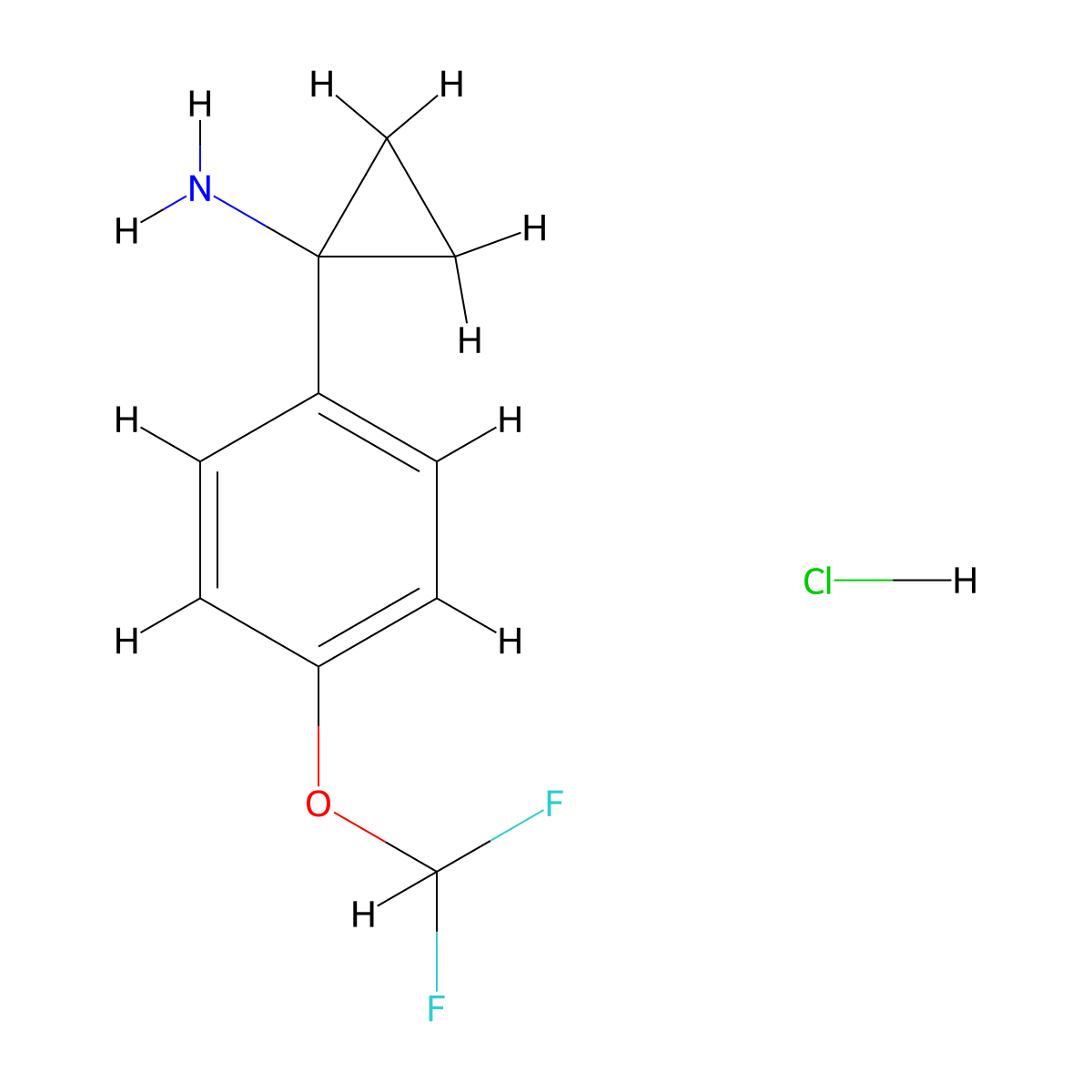 1-(4-(Difluoromethoxy)phenyl)cyclopropan-1-amine hydrochloride molecular structure, CAS 1782115-12-1