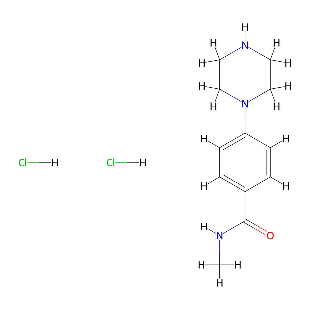 N-Methyl-4-(piperazin-1-yl)benzamide dihydrochloride molecular structure, CAS 1782115-23-4