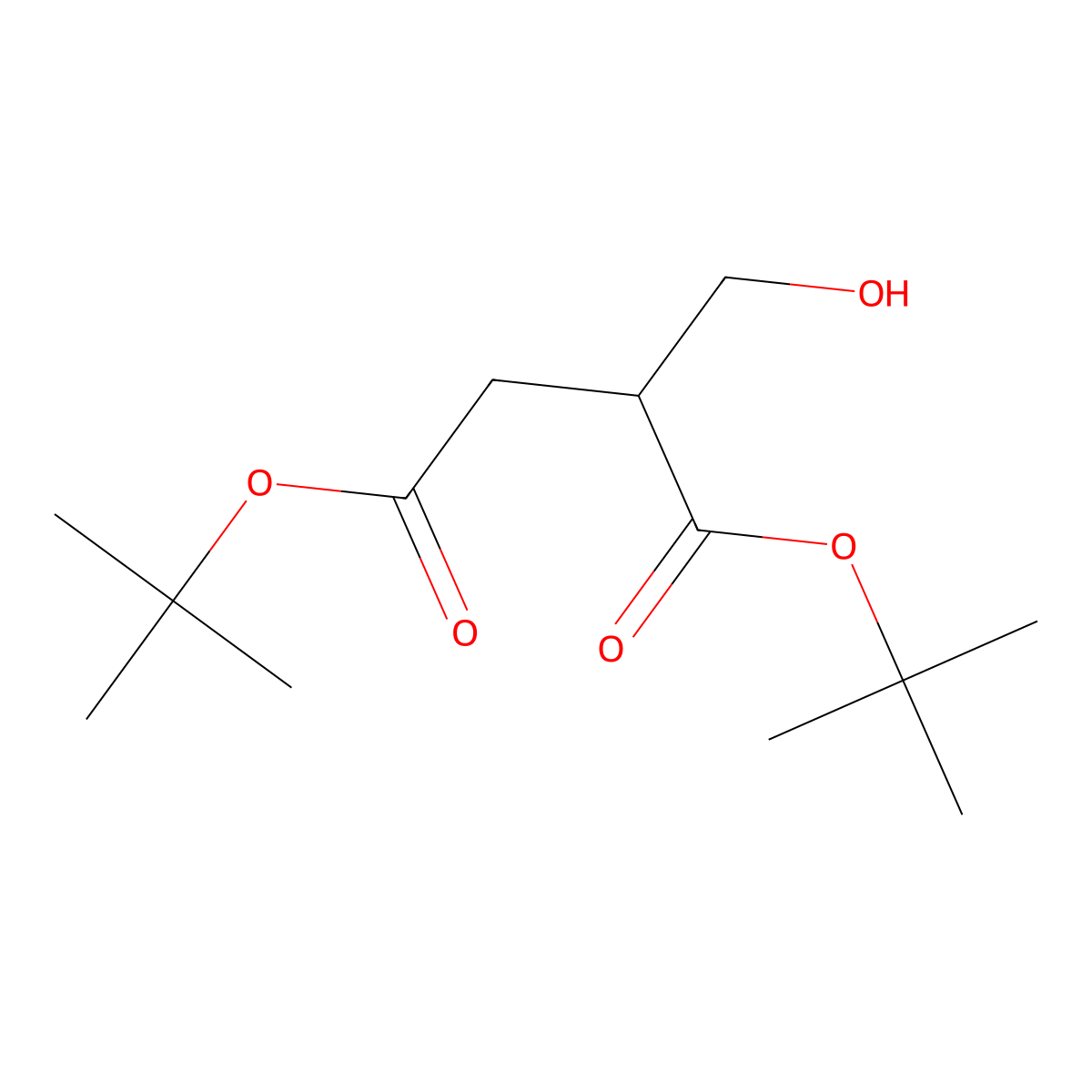 Di-tert-butyl 2-(hydroxymethyl)succinate molecular structure, CAS 1782117-64-9