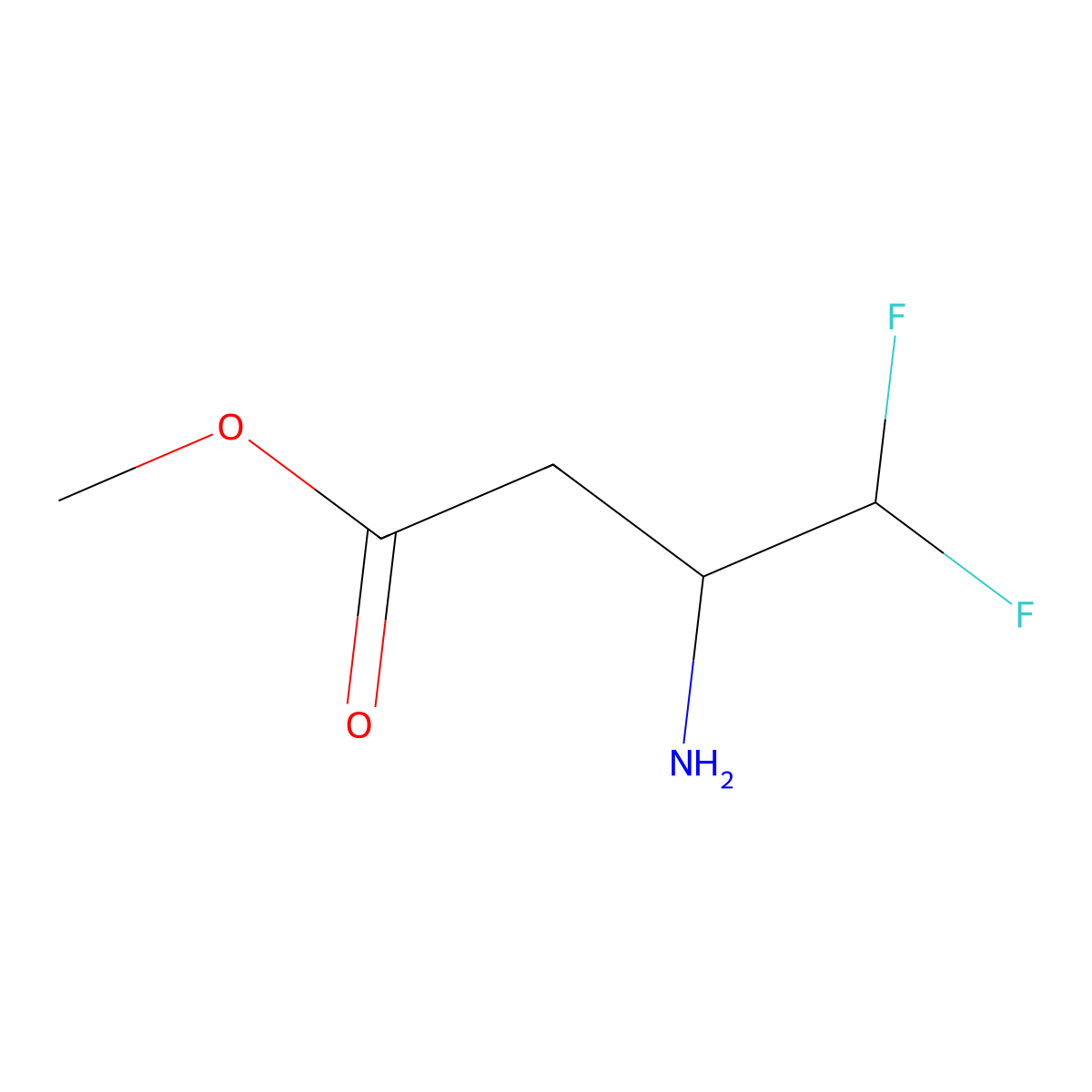 Methyl 3-amino-4,4-difluorobutanoate molecular structure, CAS 1782145-30-5