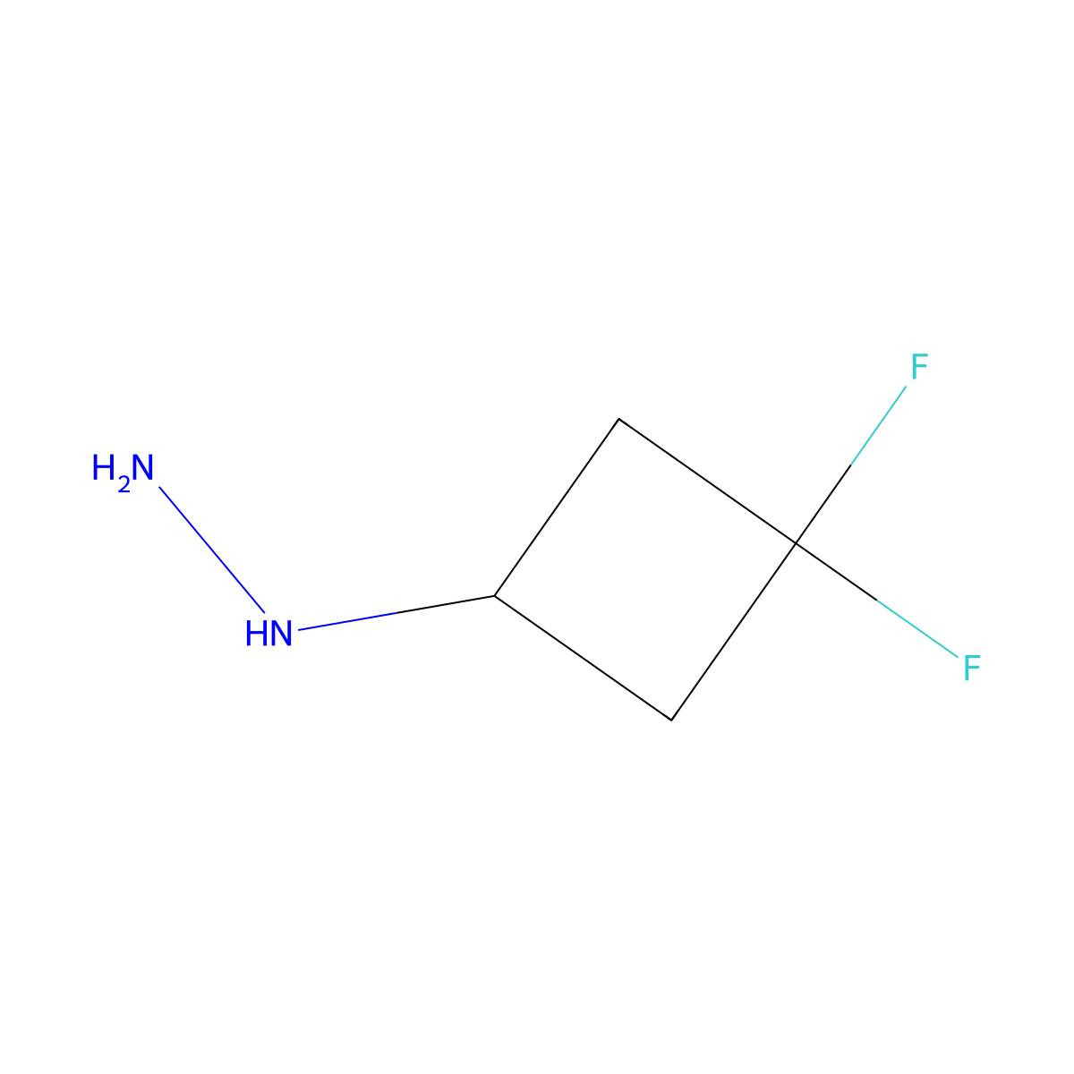 (3,3-Difluorocyclobutyl)hydrazine molecular structure, CAS 1782145-33-8