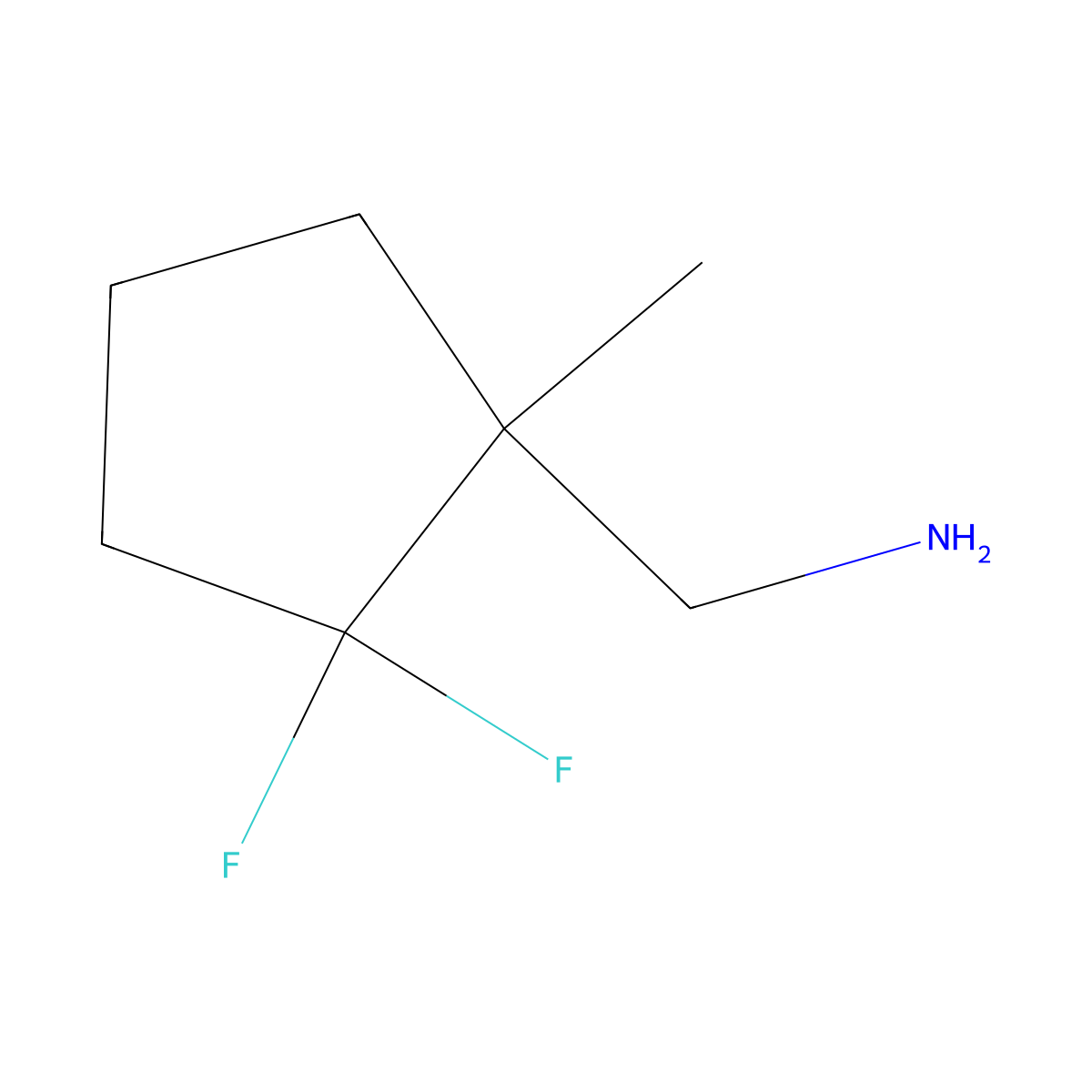 1-(2,2-Difluoro-1-methylcyclopentyl)methanamine molecular structure, CAS 1782147-62-9