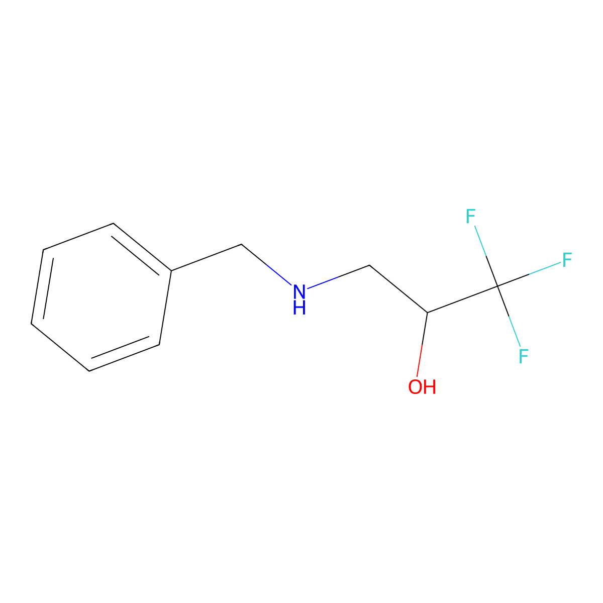 3-(Benzylamino)-1,1,1-trifluoropropan-2-ol molecular structure, CAS 178218-36-5