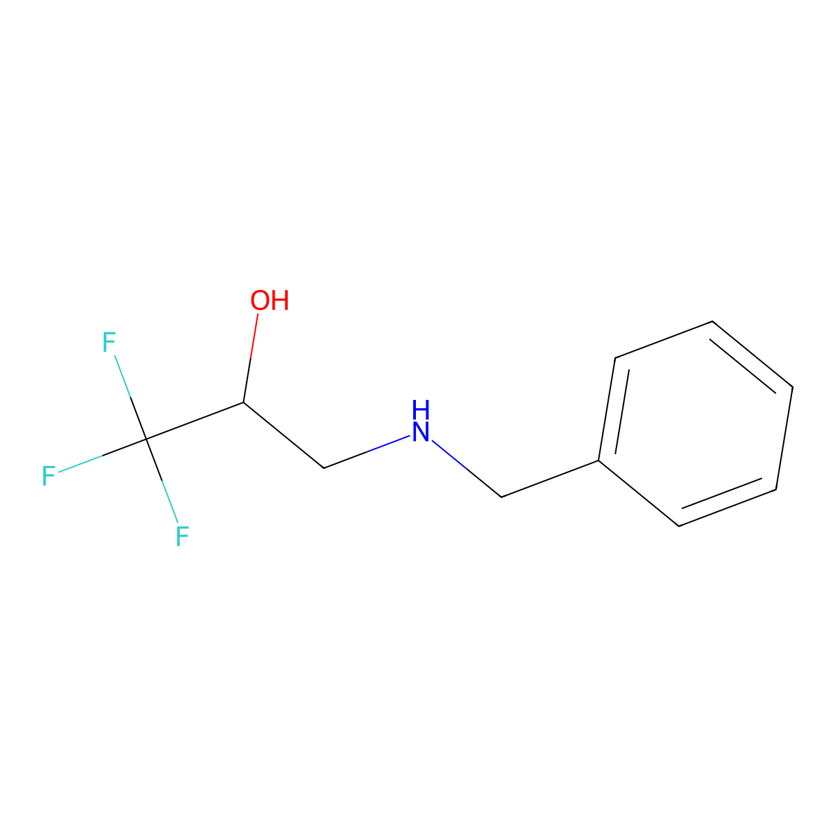 3-(Benzylamino)-1,1,1-trifluoropropan-2-ol molecular structure, CAS 178218-36-5