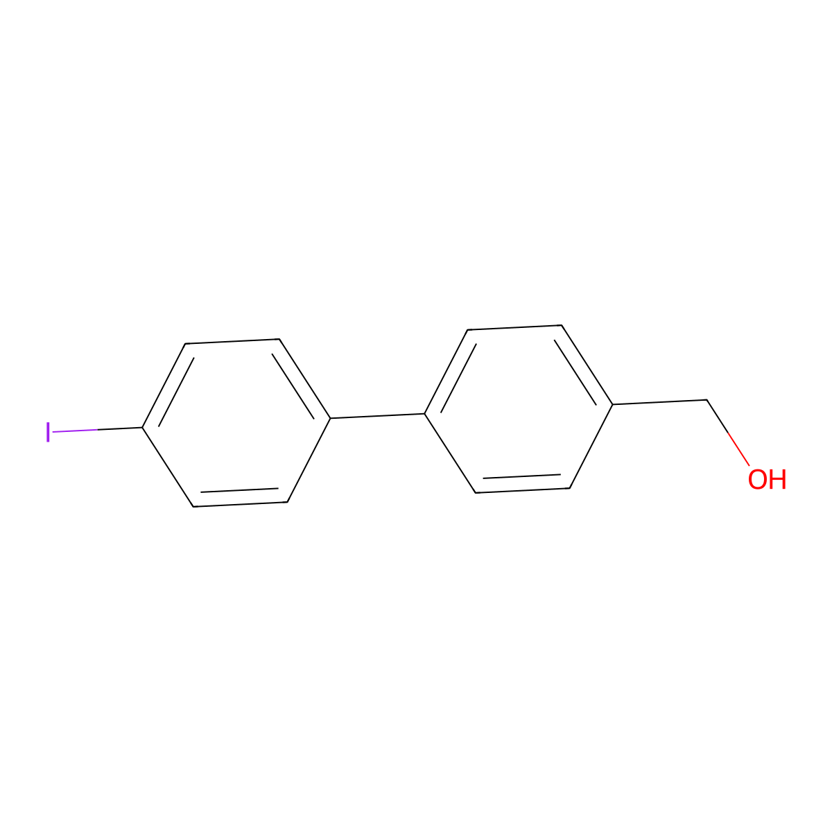 (4'-Iodo[1,1'-biphenyl]-4-yl)methanol molecular structure, CAS 178218-39-8