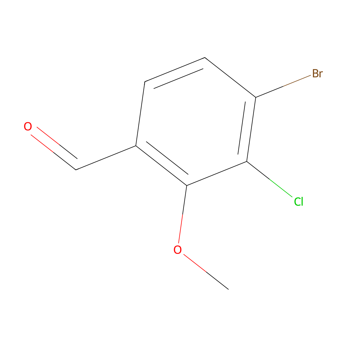 4-Bromo-3-chloro-2-methoxybenzaldehyde molecular structure, CAS 1782181-57-0