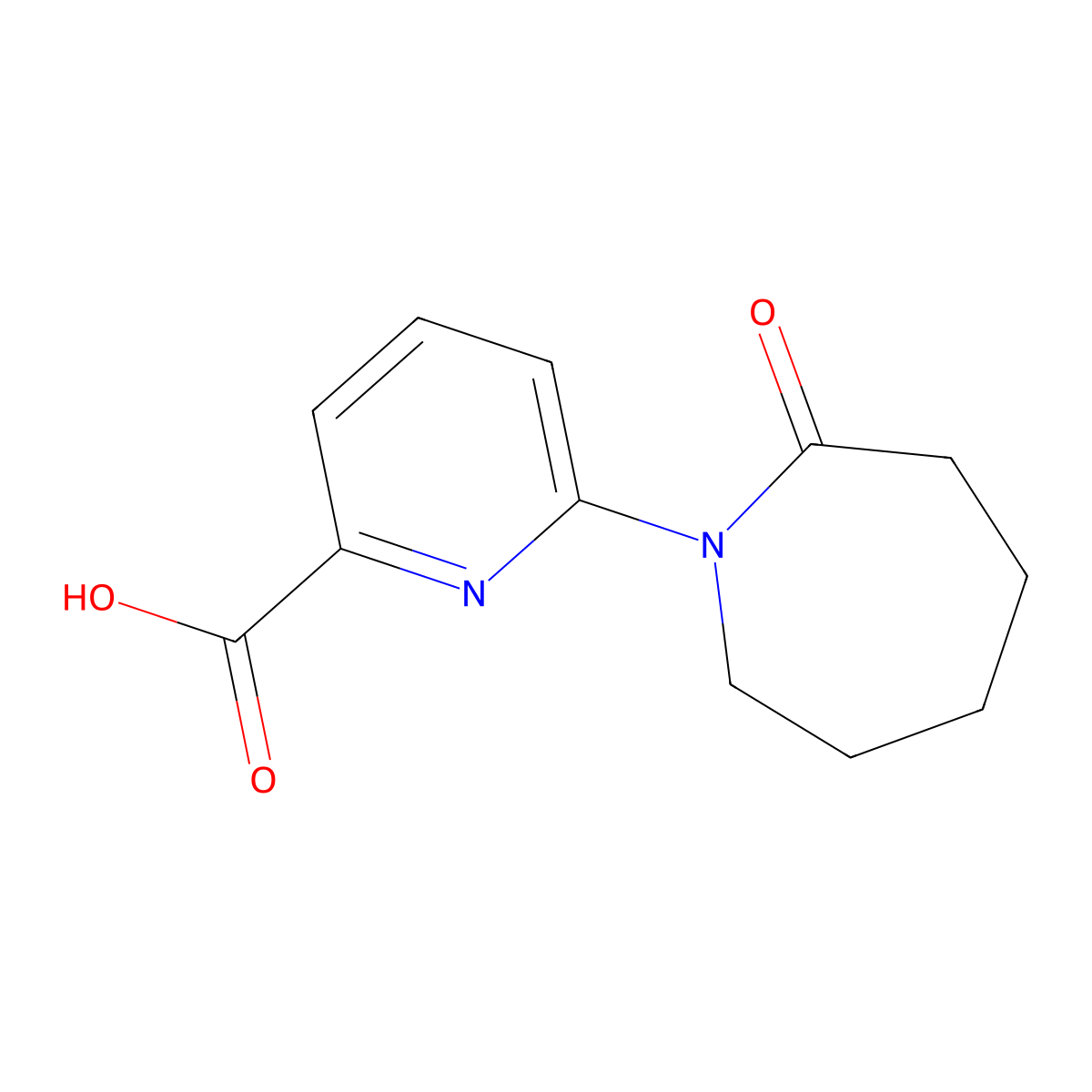 6-(2-Oxoazepan-1-yl)pyridine-2-carboxylic acid molecular structure, CAS 1782182-35-7