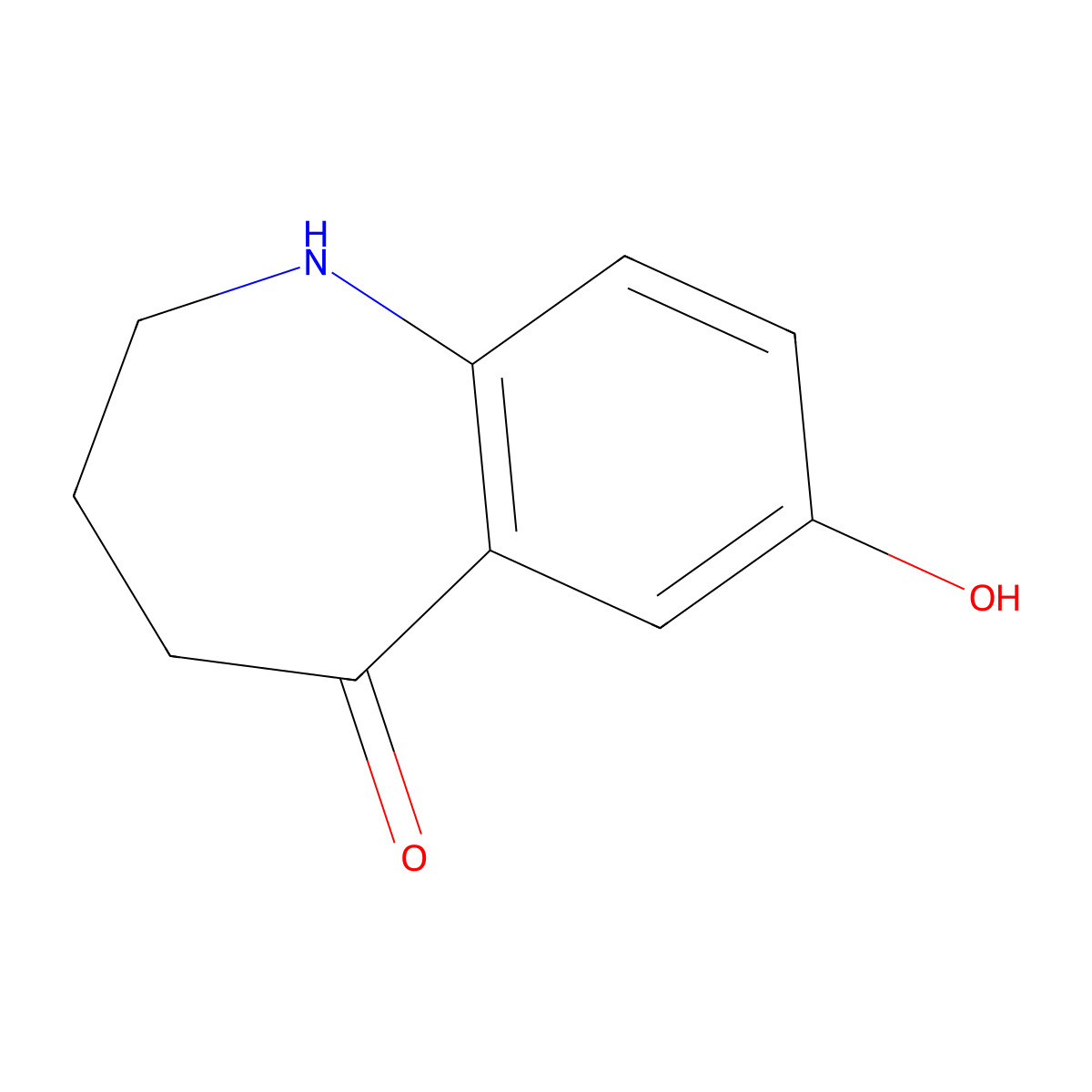 7-Hydroxy-1,2,3,4-tetrahydro-1-benzazepin-5-one molecular structure, CAS 1782194-16-4