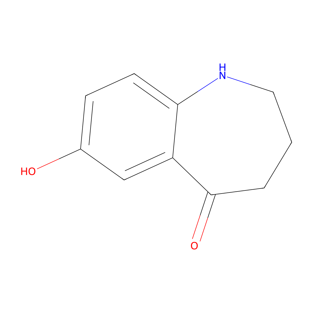 7-Hydroxy-1,2,3,4-tetrahydro-1-benzazepin-5-one molecular structure, CAS 1782194-16-4