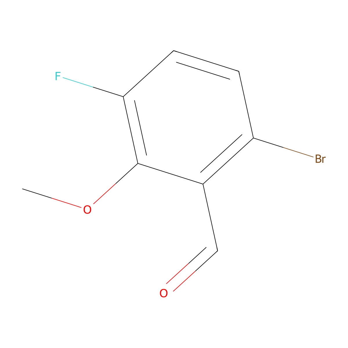 6-Bromo-3-fluoro-2-methoxybenzaldehyde molecular structure, CAS 1782198-48-4