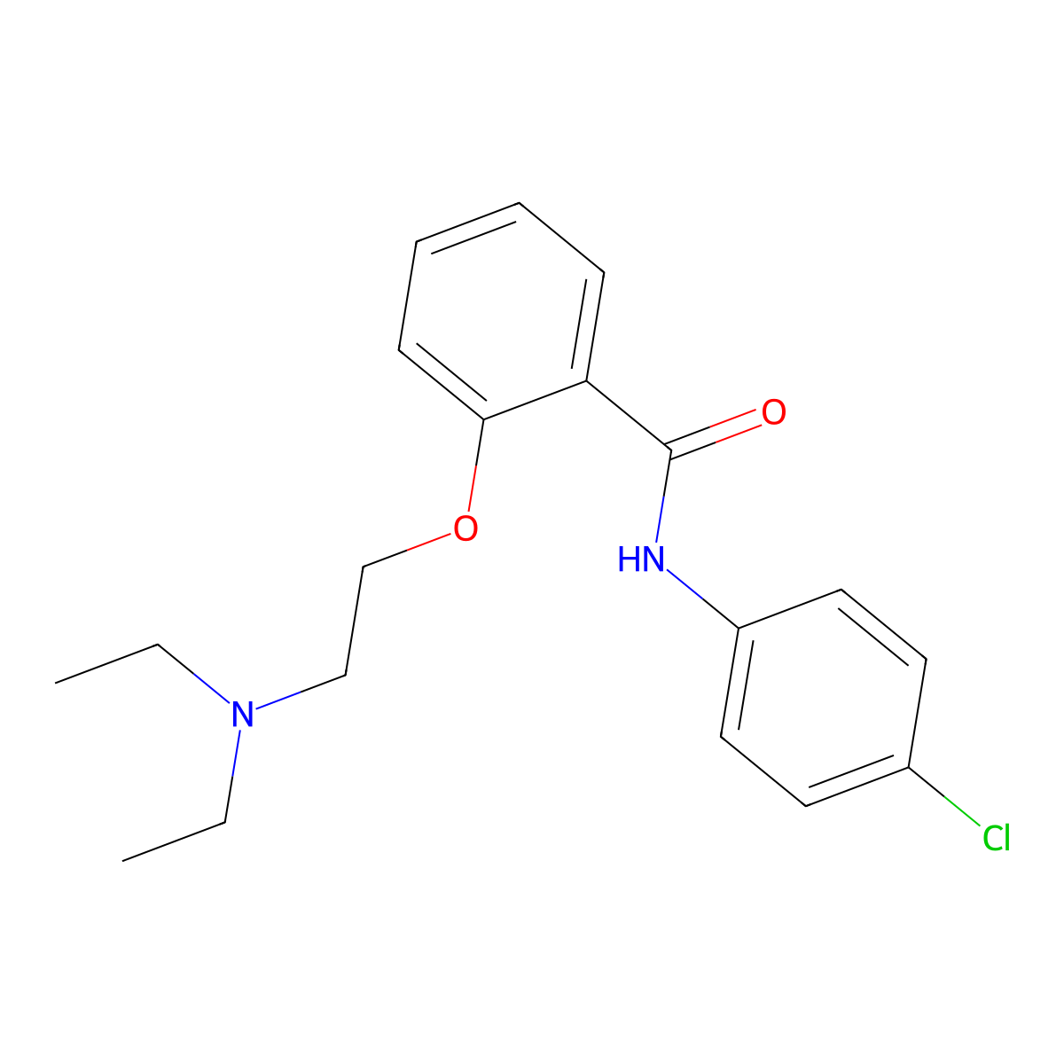 Benzanilide, 4'-chloro-2-(2-(diethylamino)ethoxy)- molecular structure, CAS 17822-71-8
