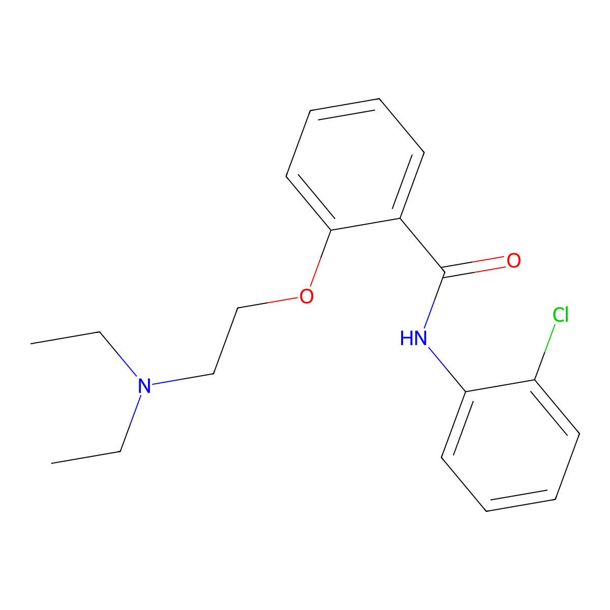 Benzanilide, 2'-chloro-2-(2-(diethylamino)ethoxy)- molecular structure, CAS 17822-72-9