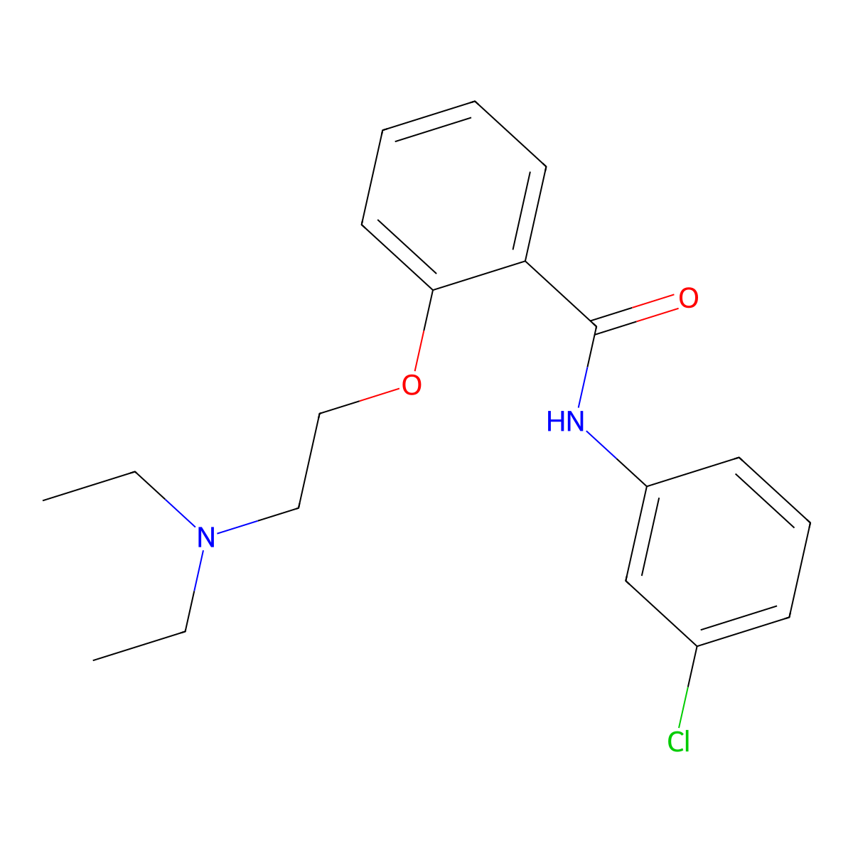 Benzanilide, 3'-chloro-2-(2-(diethylamino)ethoxy)- molecular structure, CAS 17822-73-0