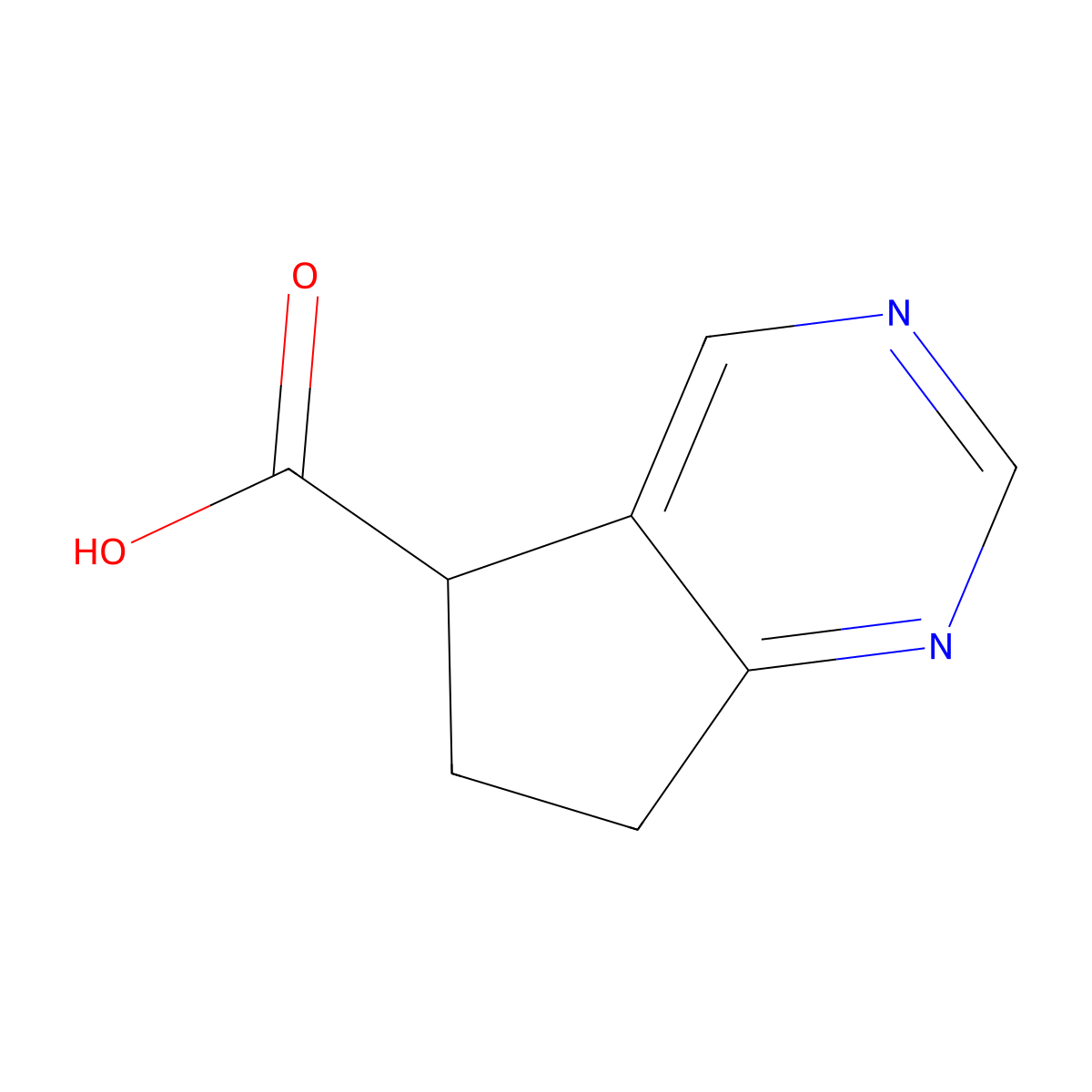 6,7-Dihydro-5H-cyclopenta[d]pyrimidine-5-carboxylic acid molecular structure, CAS 1782200-35-4