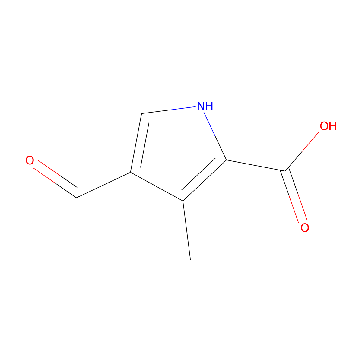 4-formyl-3-methyl-1H-pyrrole-2-carboxylic acid molecular structure, CAS 1782203-35-3