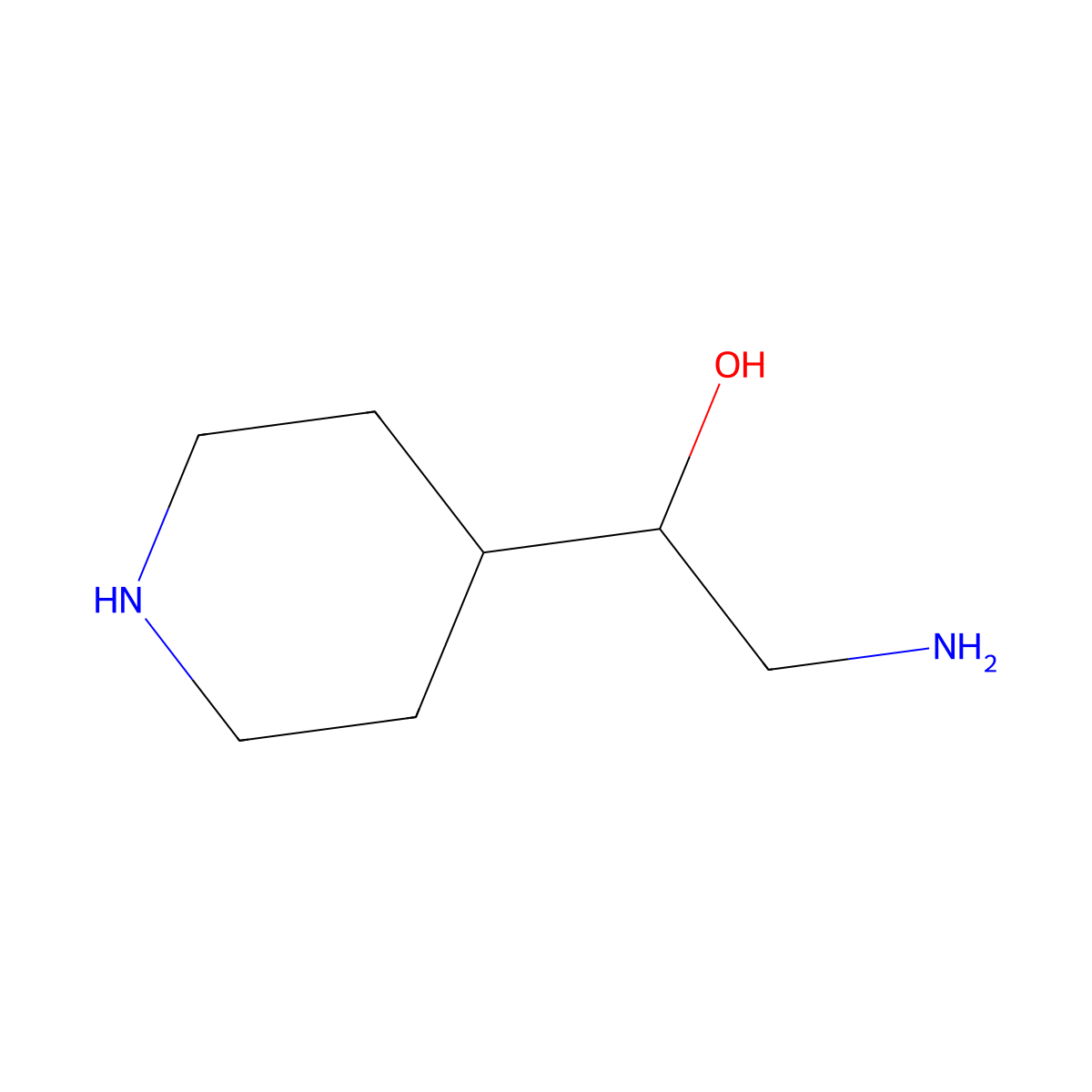 2-Amino-1-(piperidin-4-yl)ethan-1-ol molecular structure, CAS 1782203-73-9