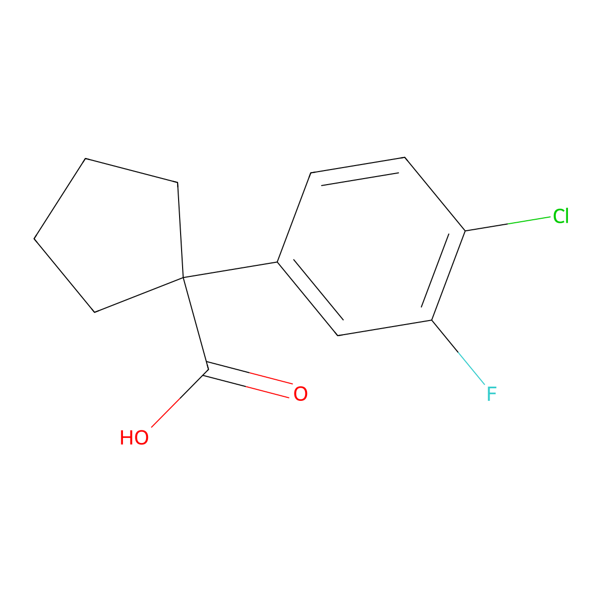 1-(4-Chloro-3-fluorophenyl)cyclopentanecarboxylic Acid molecular structure, CAS 1782204-52-7