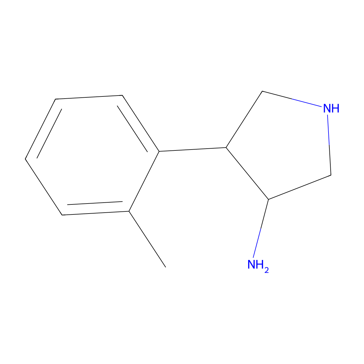 4-(2-Methylphenyl)pyrrolidin-3-amine molecular structure, CAS 1782204-72-1
