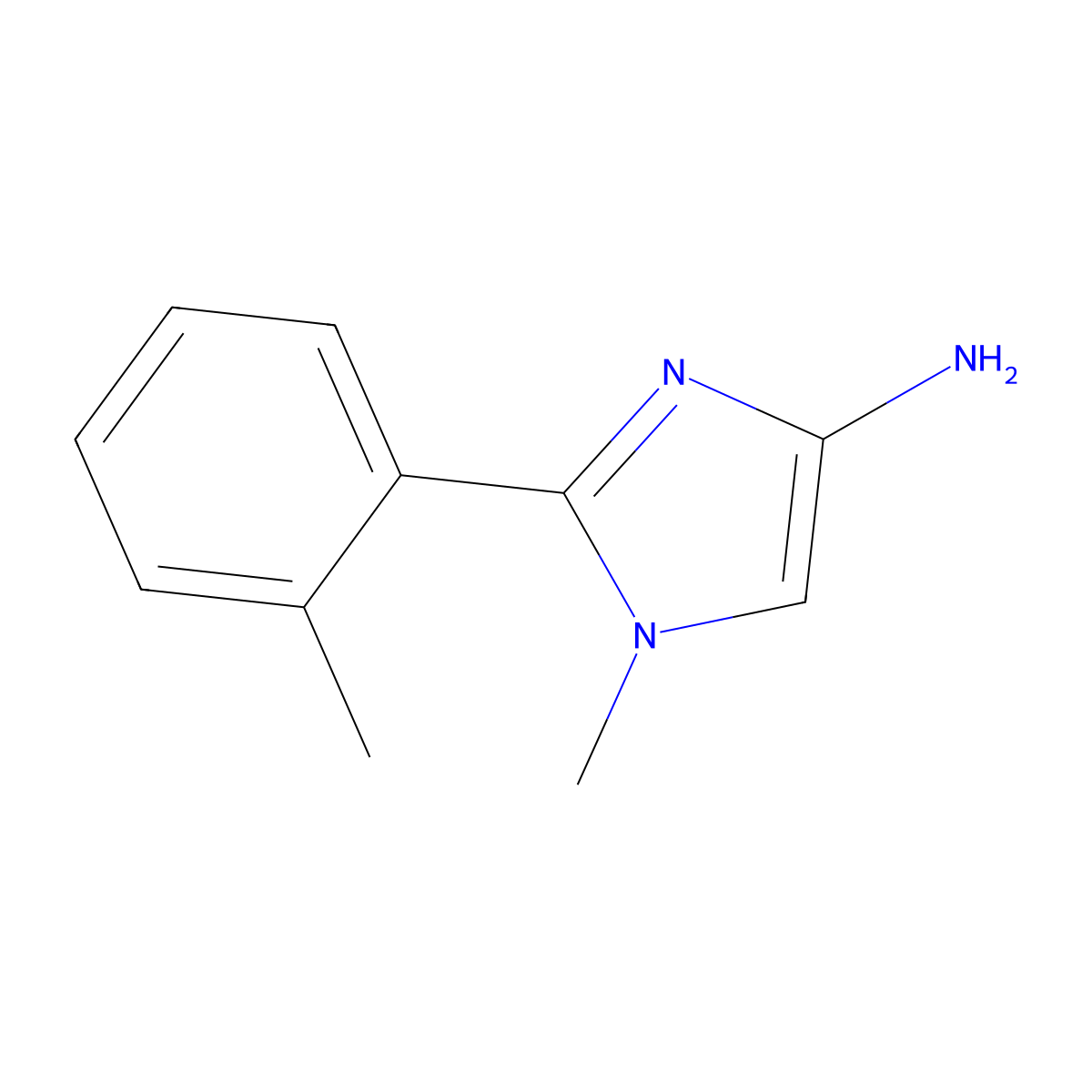 1-methyl-2-(o-tolyl)-1H-imidazol-4-amine molecular structure, CAS 1782205-32-6