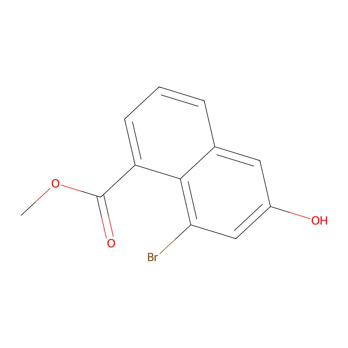 Methyl 8-bromo-6-hydroxynaphthalene-1-carboxylate molecular structure, CAS 1782209-06-6
