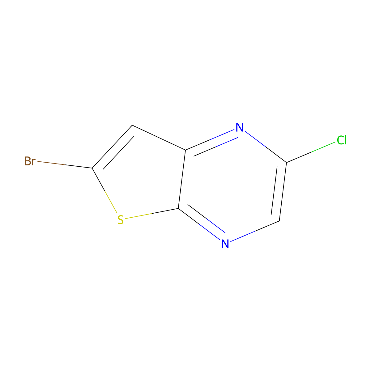 6-Bromo-2-chlorothieno[2,3-b]pyrazine molecular structure, CAS 1782214-35-0