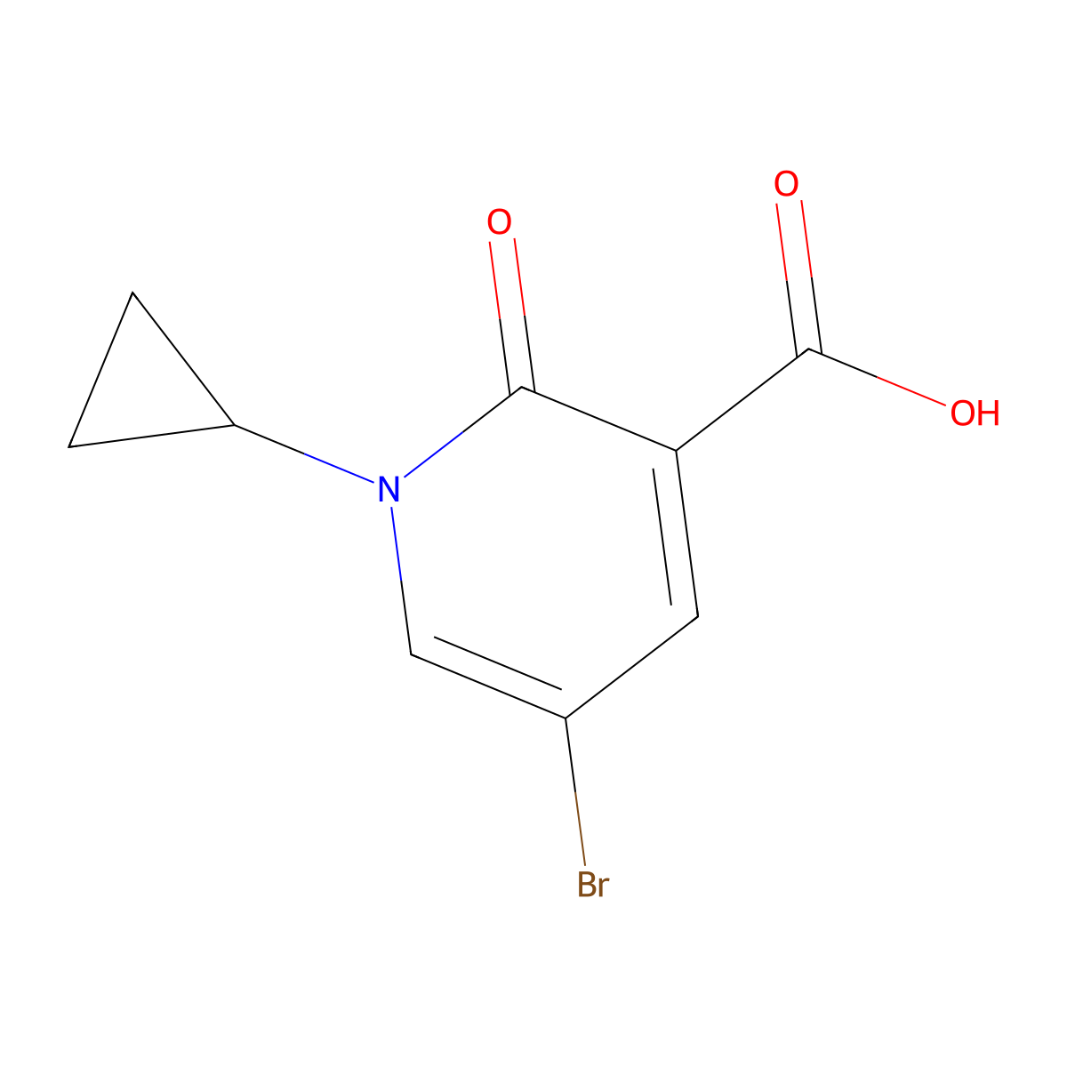 5-Bromo-1-cyclopropyl-2-oxo-1,2-dihydropyridine-3-carboxylic acid molecular structure, CAS 1782214-72-5