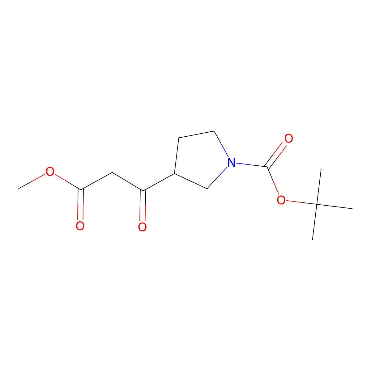 tert-Butyl 3-(3-methoxy-3-oxopropanoyl)pyrrolidine-1-carboxylate molecular structure, CAS 1782214-75-8