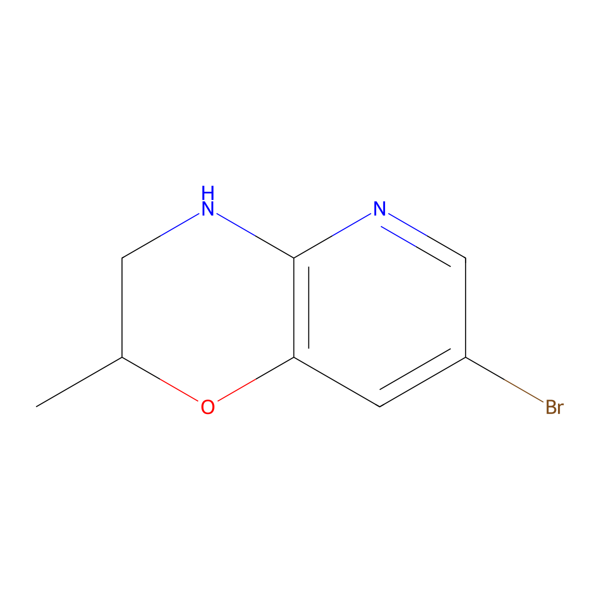 7-bromo-2-methyl-2H,3H,4H-pyrido[3,2-b][1,4]oxazine molecular structure, CAS 1782219-56-0