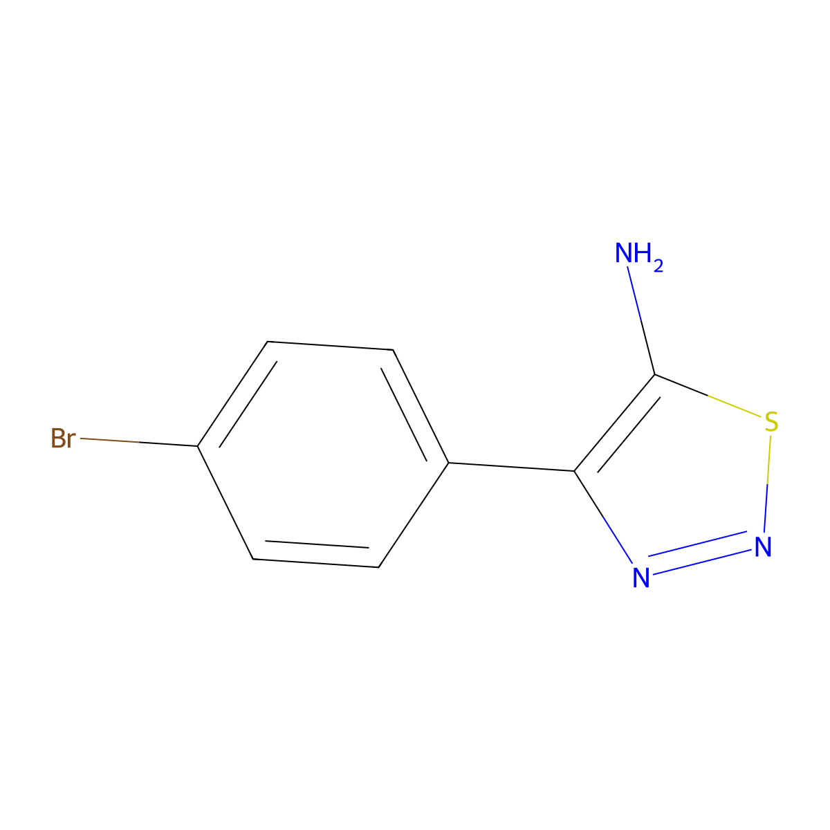 4-(4-Bromophenyl)-1,2,3-thiadiazol-5-amine molecular structure, CAS 1782220-95-4
