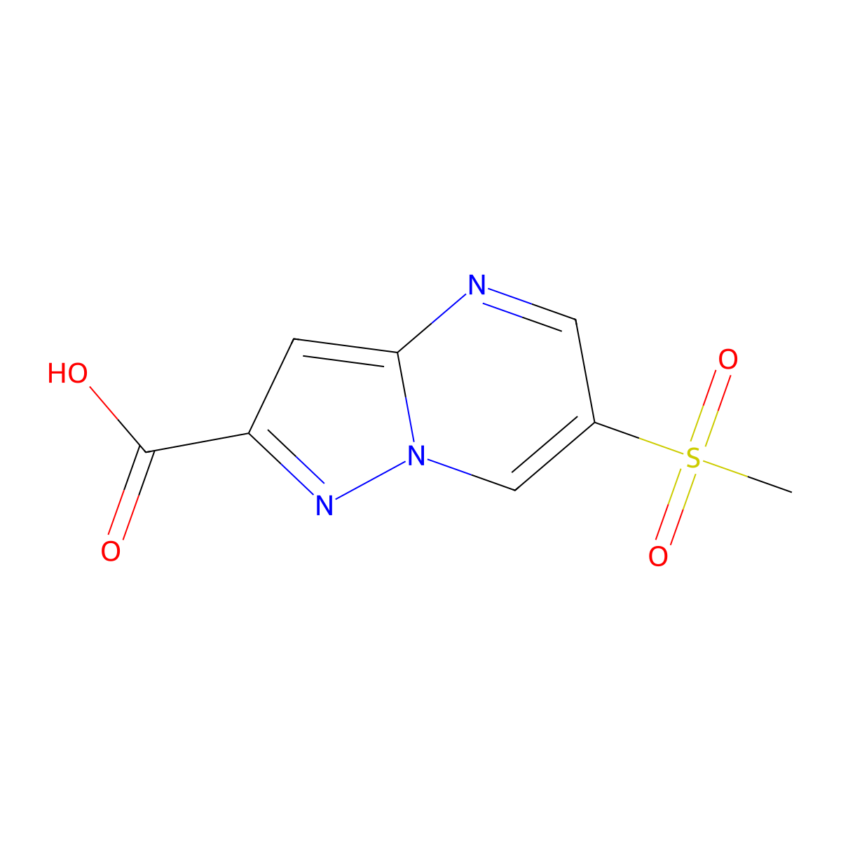 6-Methanesulfonylpyrazolo[1,5-a]pyrimidine-2-carboxylic acid molecular structure, CAS 1782221-85-5