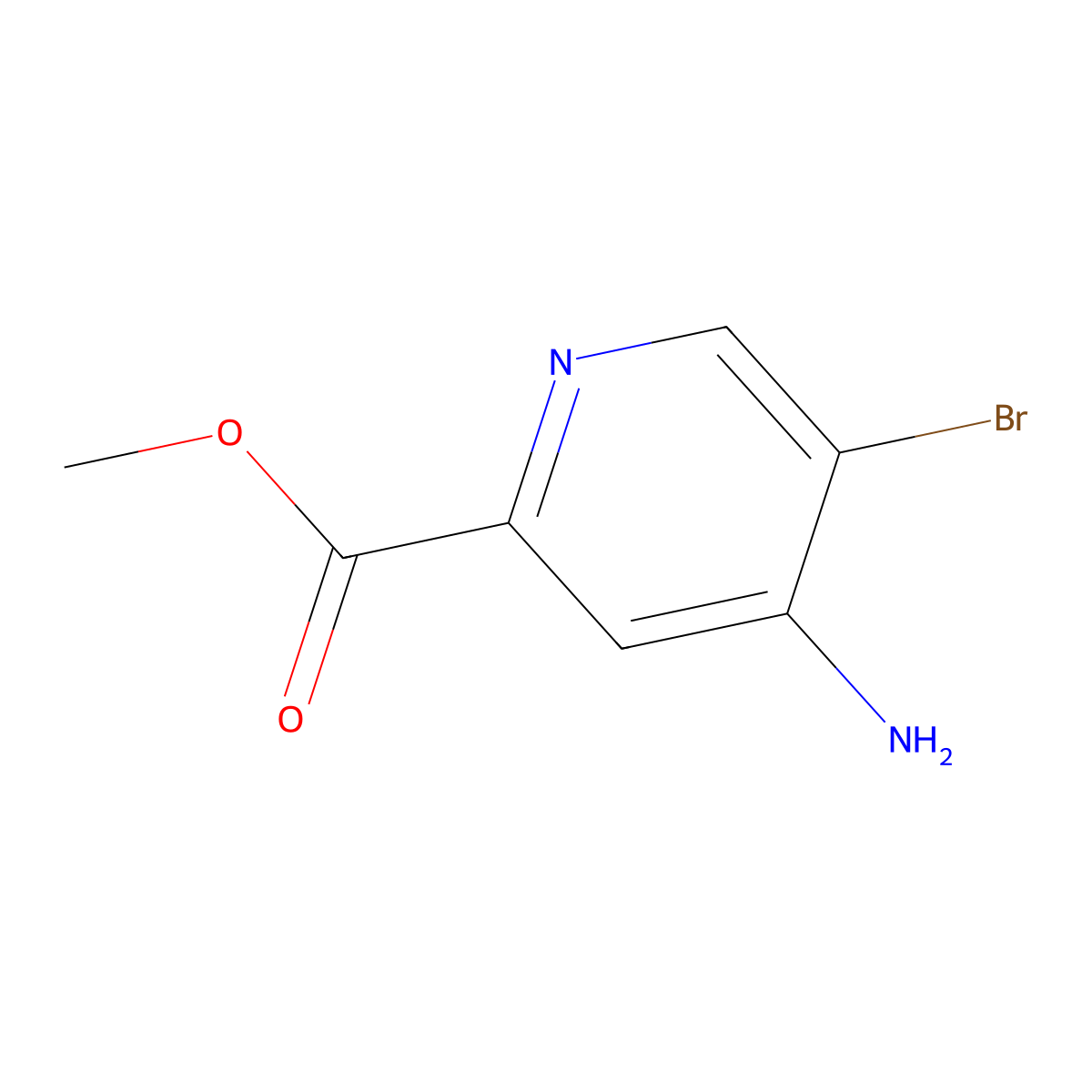 Methyl 4-amino-5-bromopyridine-2-carboxylate molecular structure, CAS 1782230-72-1