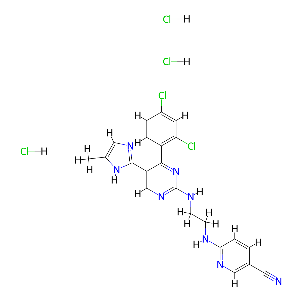 Laduviglusib trihydrochloride molecular structure, CAS 1782235-14-6
