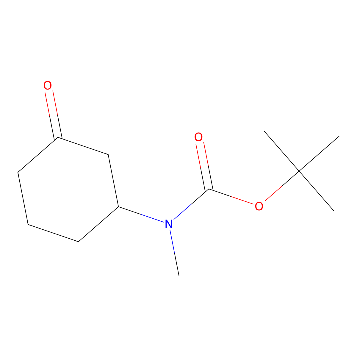 Tert-butyl methyl(3-oxocyclohexyl) carbamate molecular structure, CAS 1782236-54-7