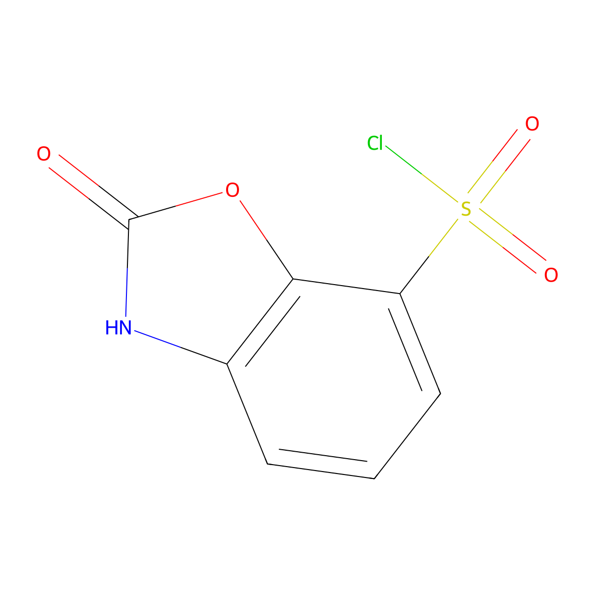 2-Hydroxy-1,3-benzoxazole-7-sulfonyl chloride molecular structure, CAS 1782238-26-9