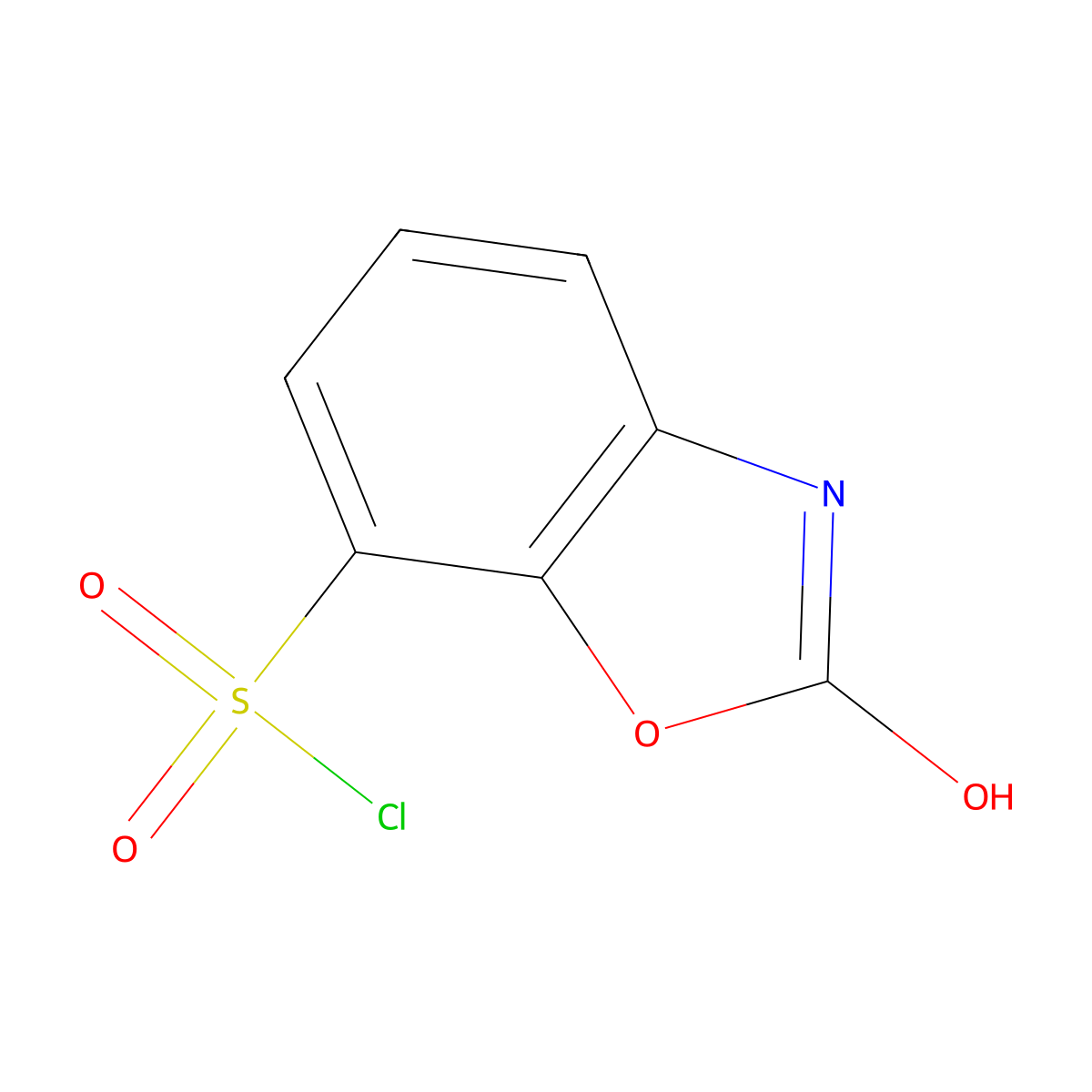 2-Hydroxy-1,3-benzoxazole-7-sulfonyl chloride molecular structure, CAS 1782238-26-9