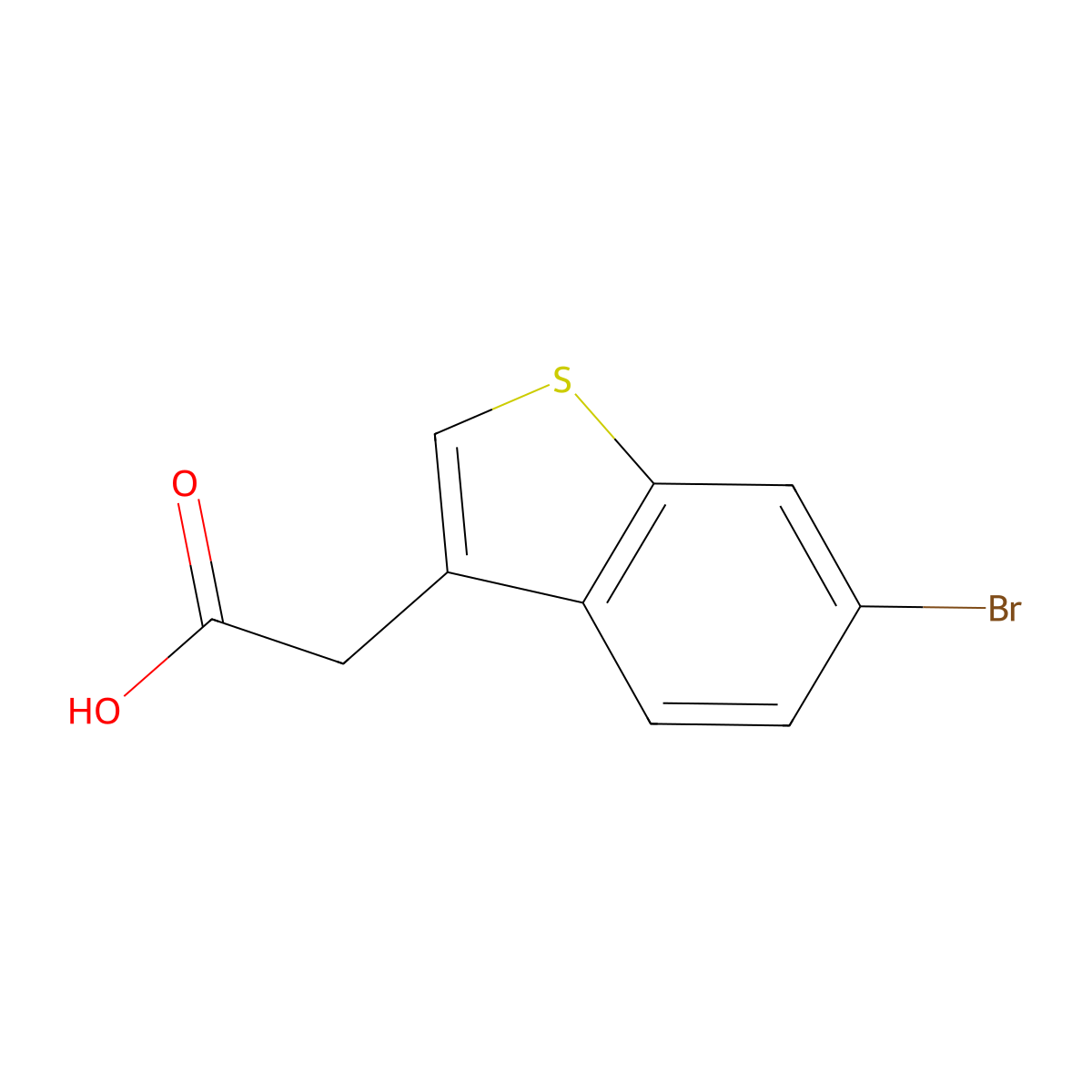 2-(6-Bromo-1-benzothiophen-3-yl)acetic acid molecular structure, CAS 1782238-97-4