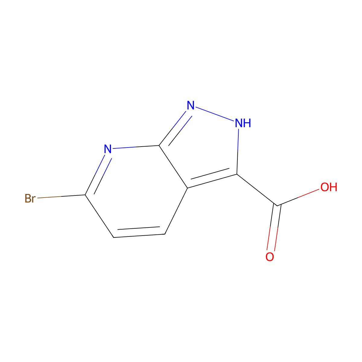 6-bromo-1H-pyrazolo[3,4-b]pyridine-3-carboxylic acid molecular structure, CAS 1782248-22-9