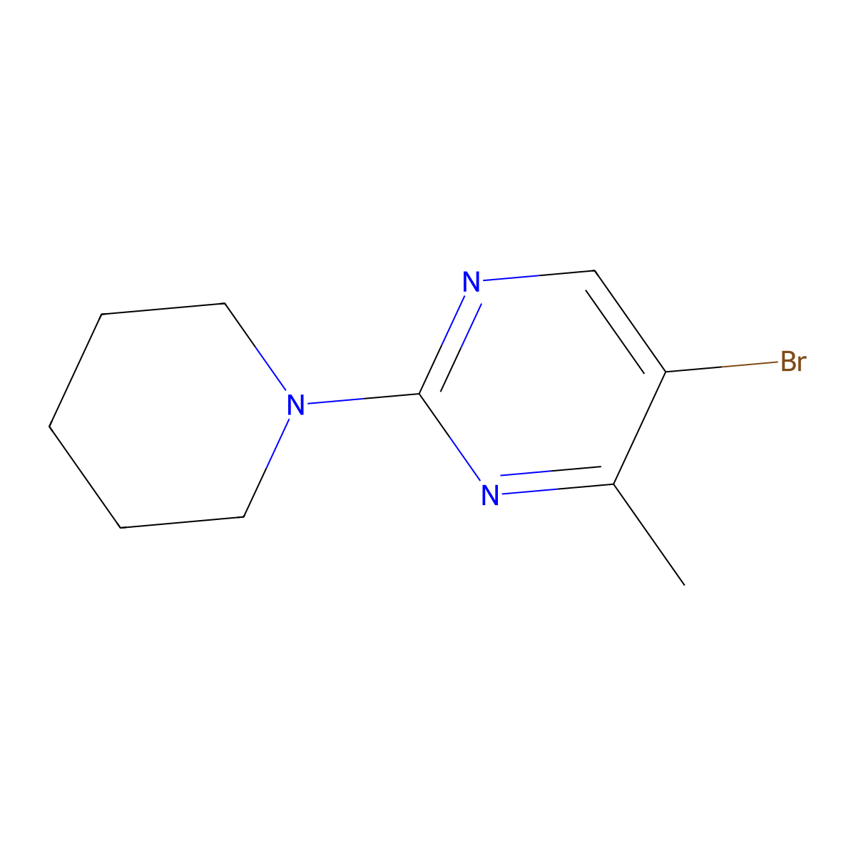 5-Bromo-4-methyl-2-(piperidin-1-yl)pyrimidine molecular structure, CAS 1782248-62-7