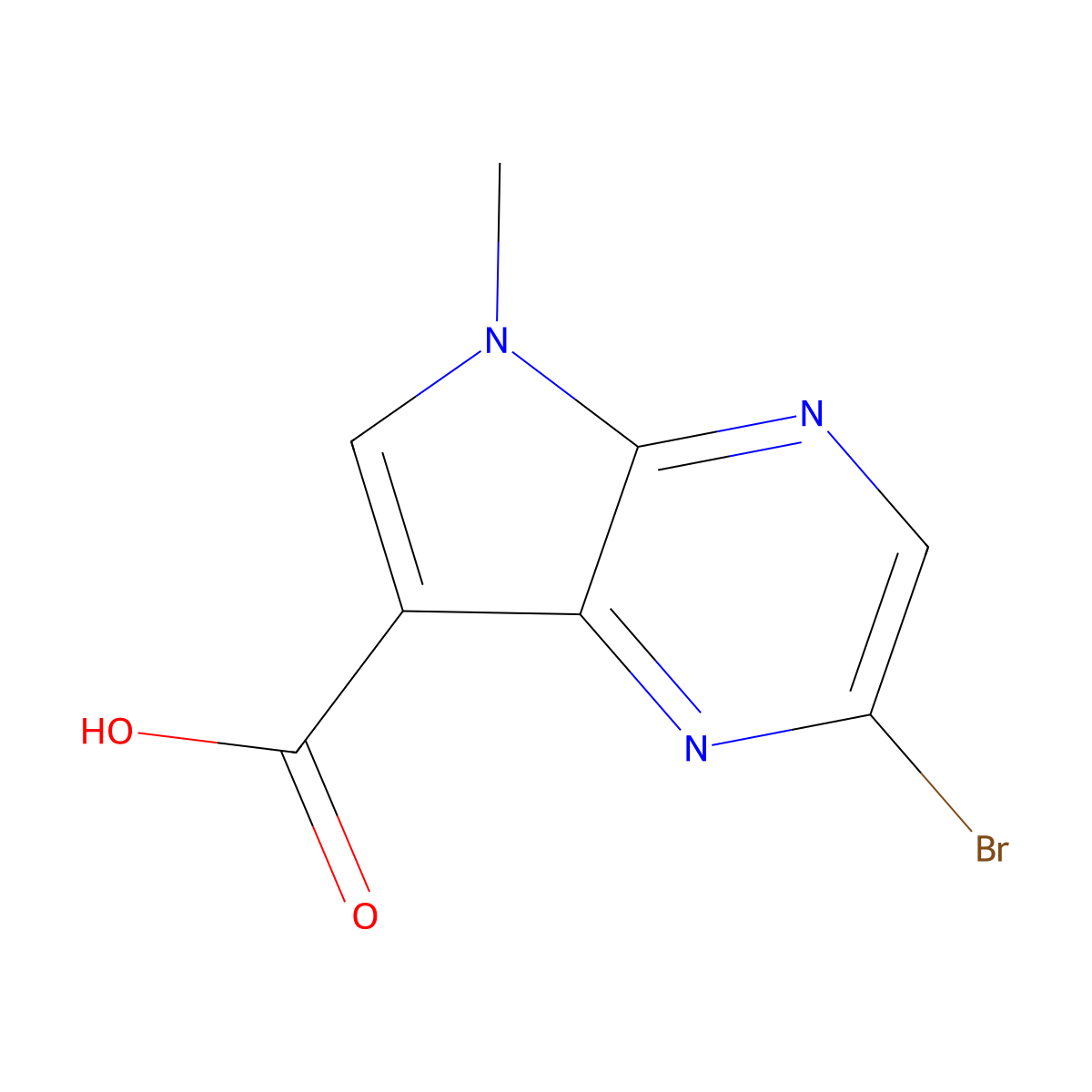 2-Bromo-5-methyl-5H-pyrrolo[2,3-b]pyrazine-7-carboxylic acid molecular structure, CAS 1782251-09-5