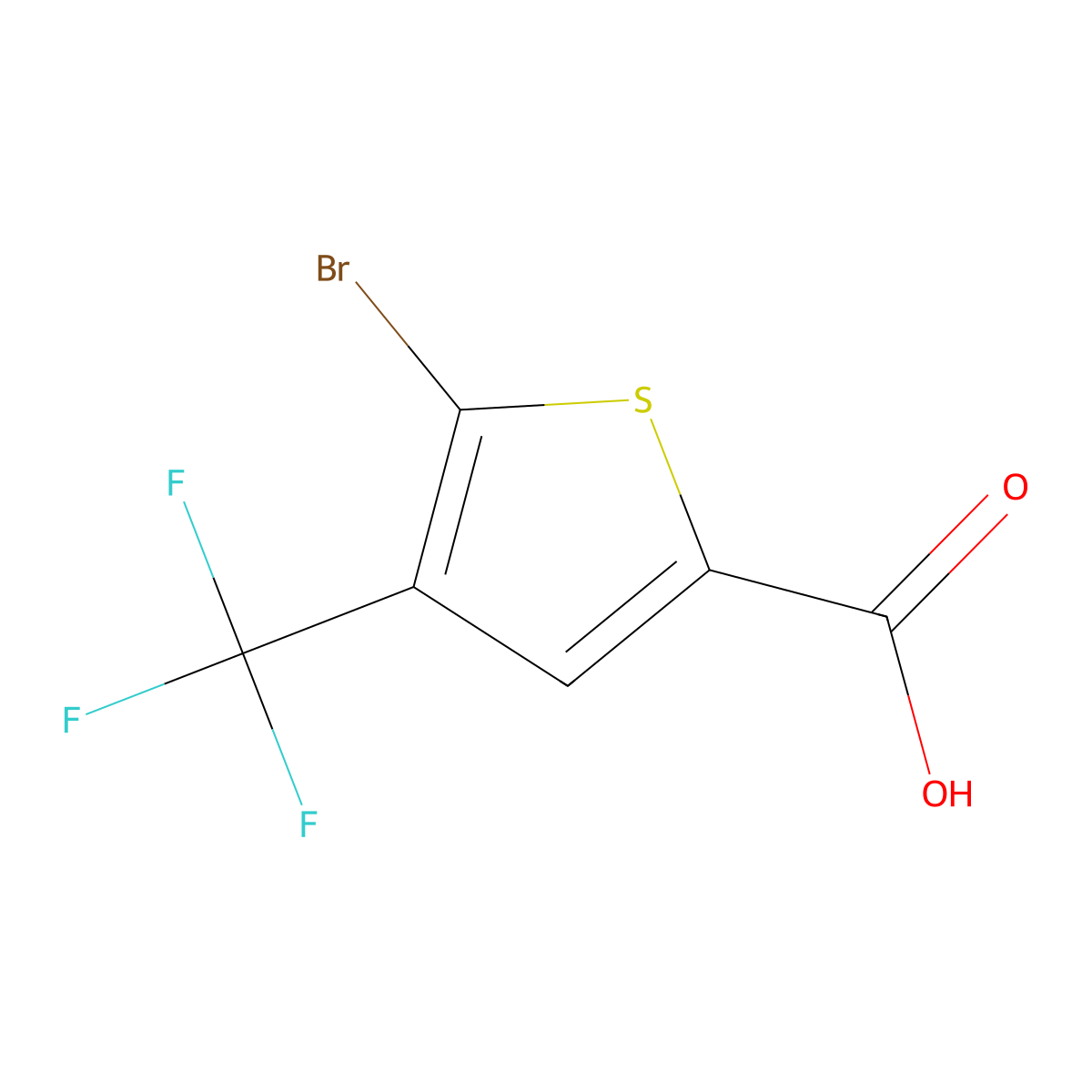 5-Bromo-4-(trifluoromethyl)thiophene-2-carboxylic acid molecular structure, CAS 1782255-44-0