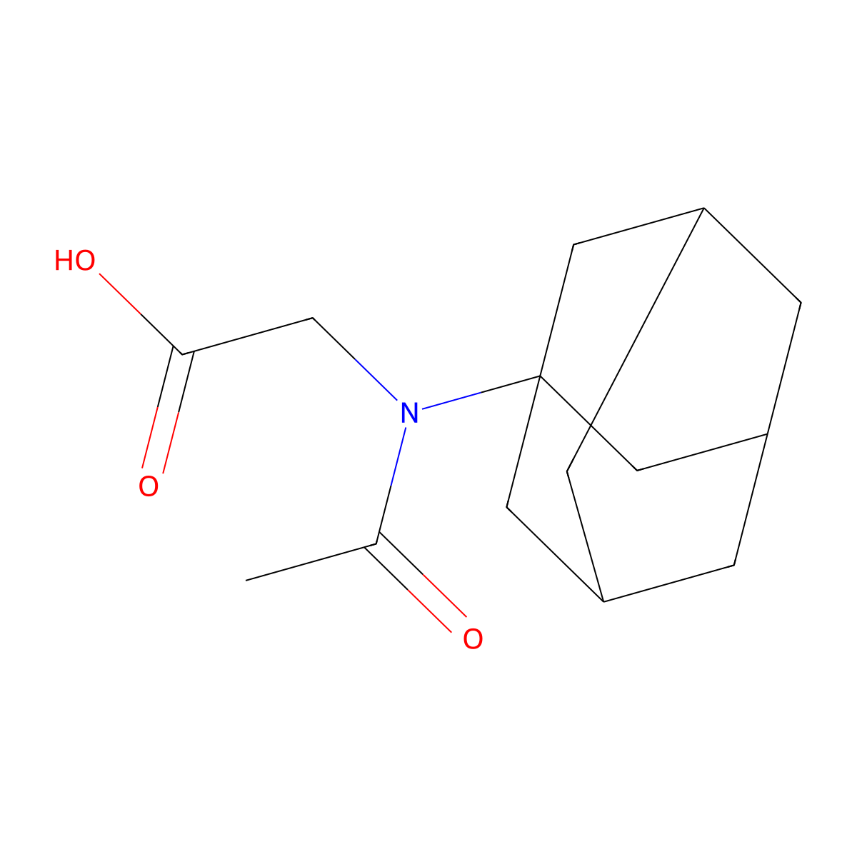 2-[N-(adamantan-1-yl)acetamido]acetic acid molecular structure, CAS 1782256-65-8