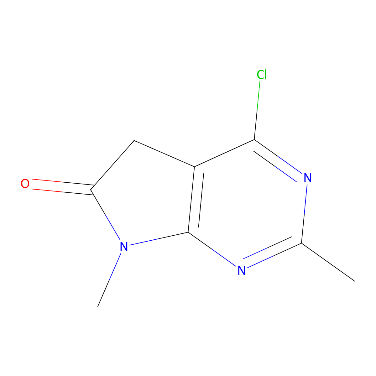 4-chloro-2,7-dimethyl-5H,6H,7H-pyrrolo[2,3-d]pyrimidin-6-one molecular structure, CAS 1782258-86-9