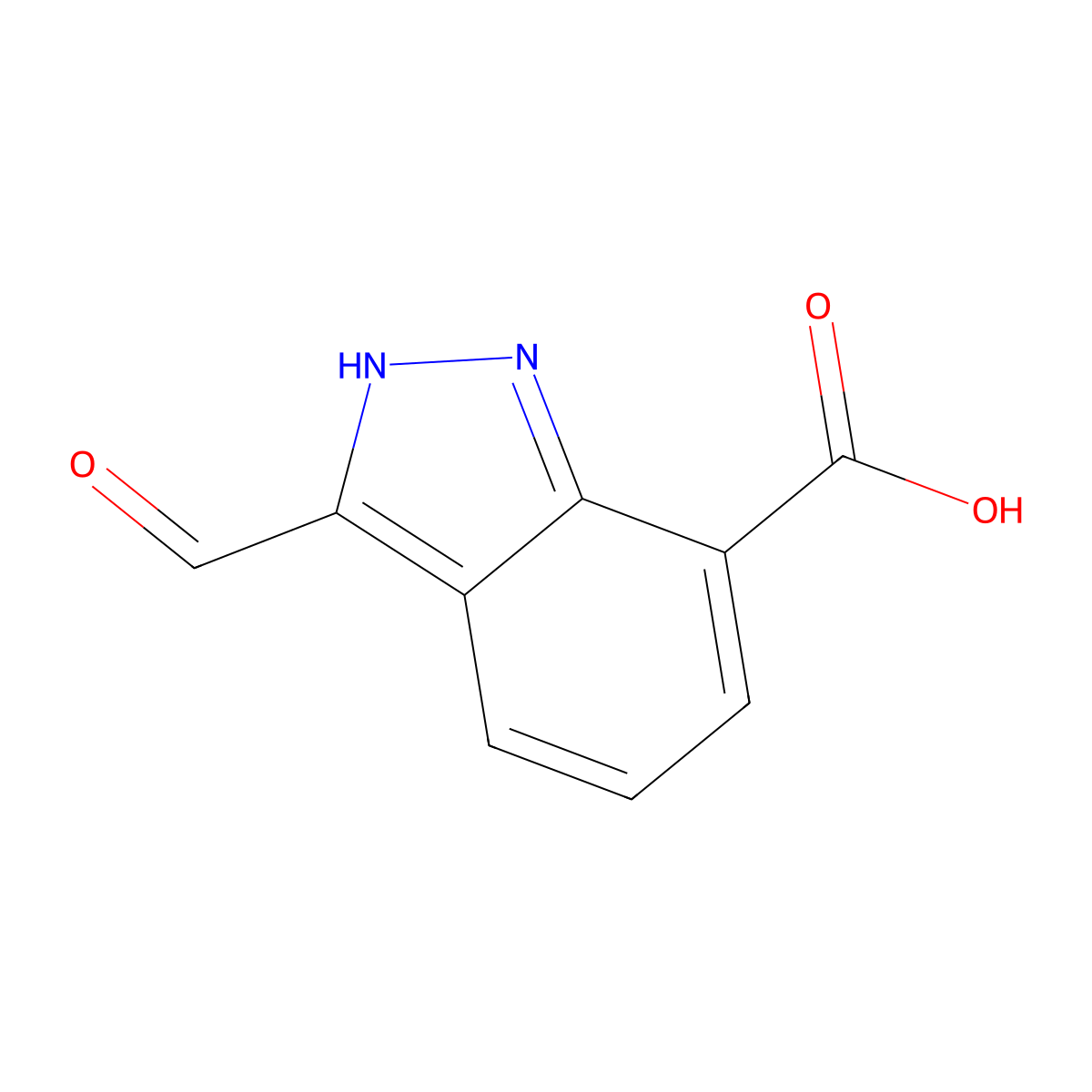 3-Formyl-1H-indazole-7-carboxylic acid molecular structure, CAS 1782260-06-3