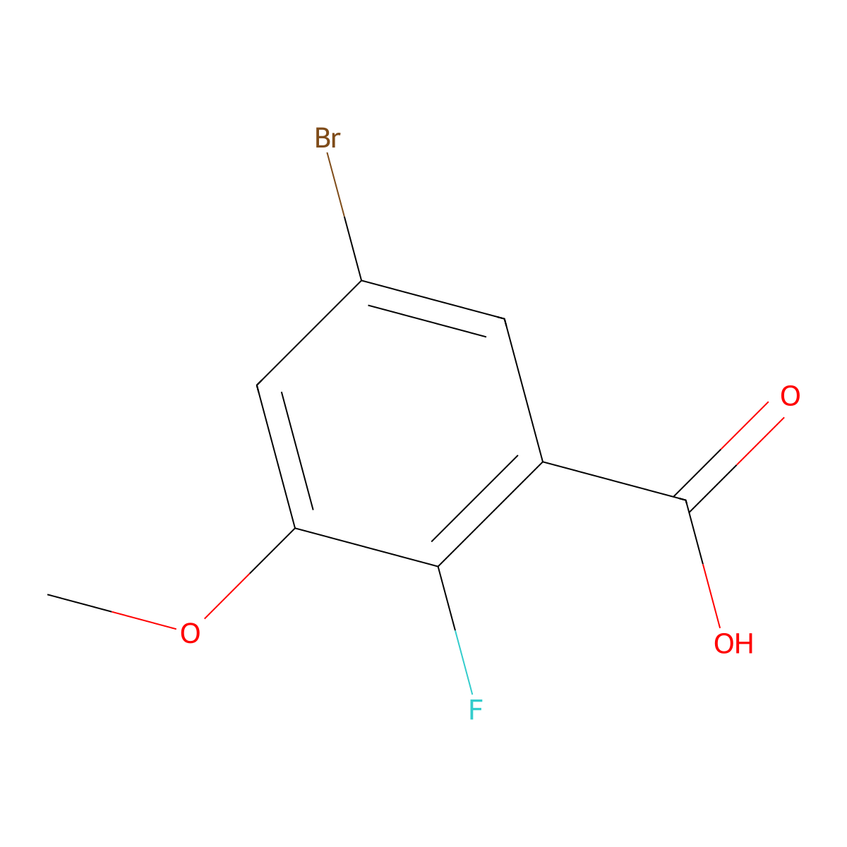 5-Bromo-2-fluoro-3-methoxybenzoic acid molecular structure, CAS 1782260-95-0