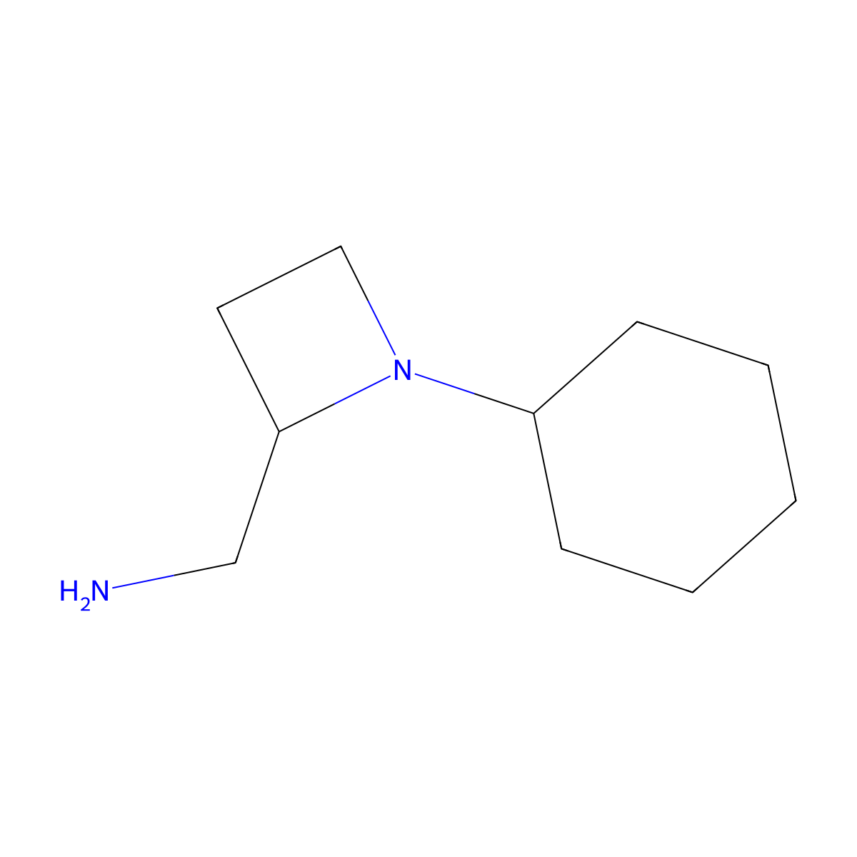 (1-Cyclohexylazetidin-2-yl)methanamine molecular structure, CAS 1782264-48-5
