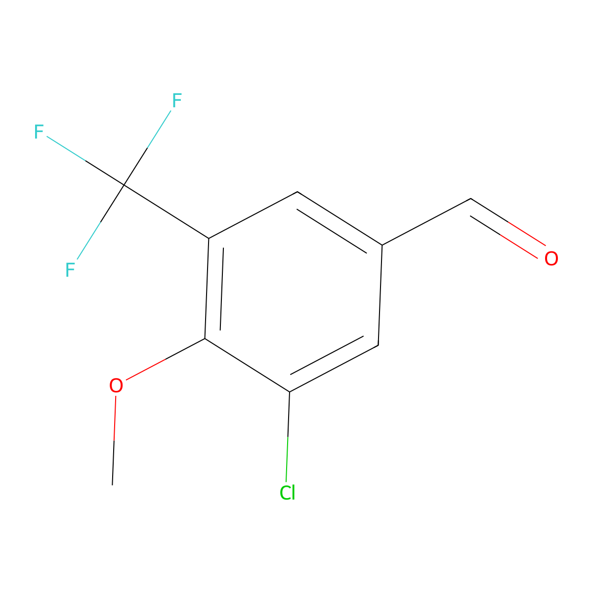 3-Chloro-4-methoxy-5-(trifluoromethyl)benzaldehyde molecular structure, CAS 1782268-97-6
