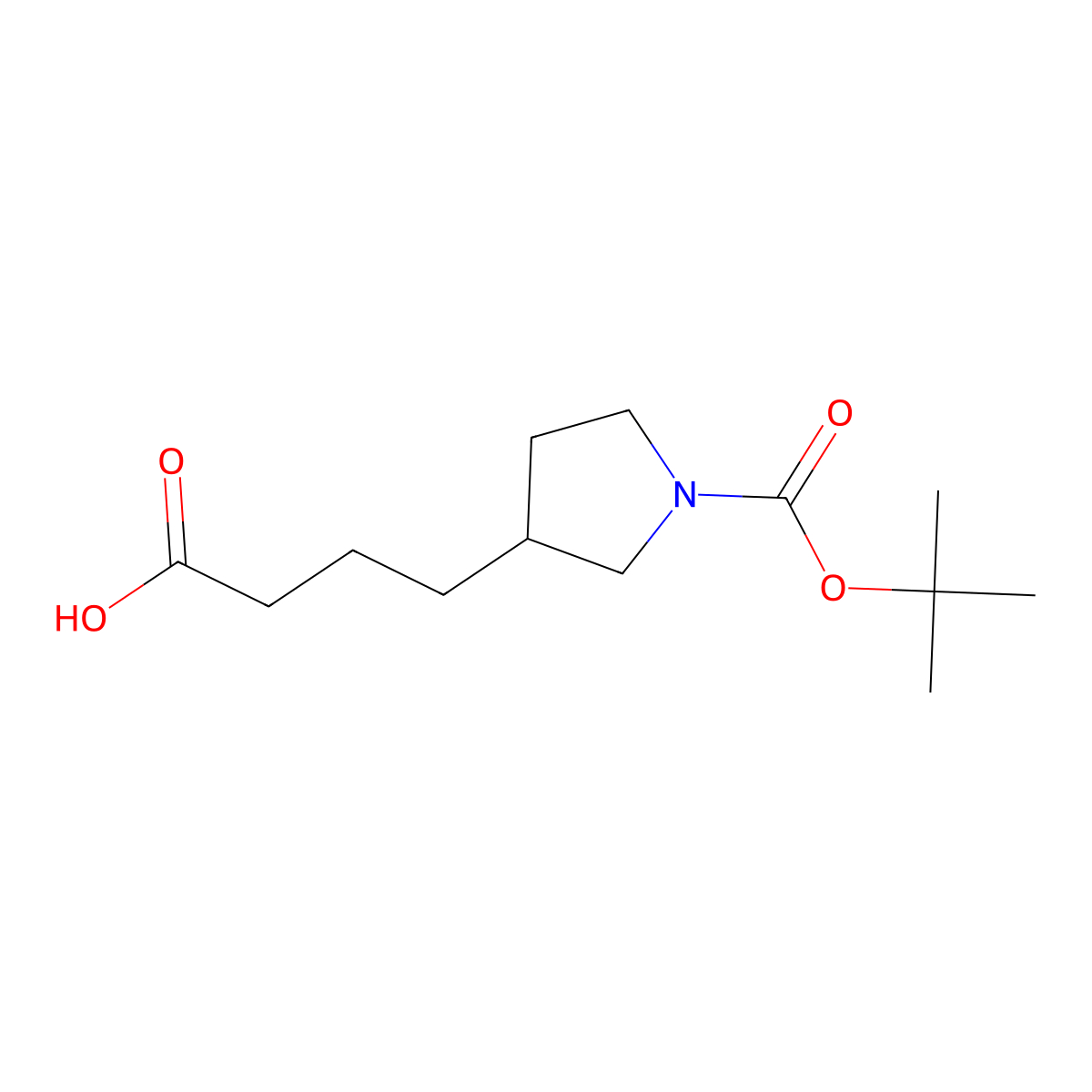4-(1-(Tert-butoxycarbonyl)pyrrolidin-3-yl)butanoic acid molecular structure, CAS 1782270-32-9
