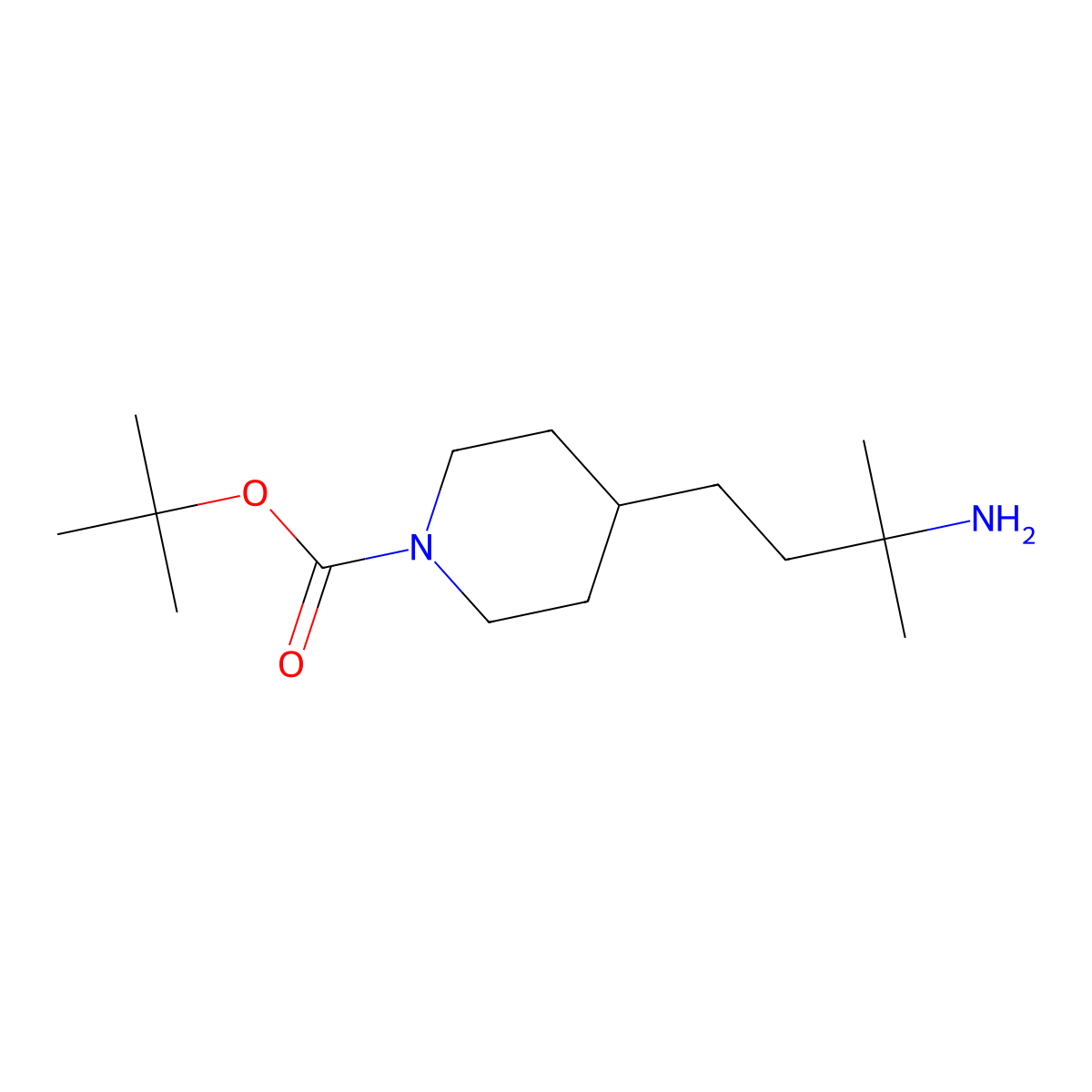 Tert-butyl 4-(3-amino-3-methylbutyl)piperidine-1-carboxylate molecular structure, CAS 1782270-48-7