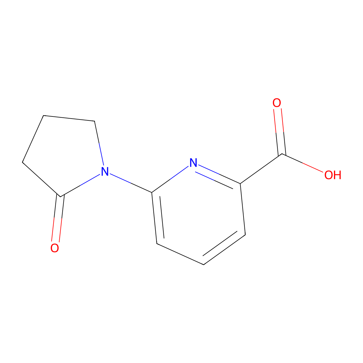 6-(2-Oxopyrrolidin-1-yl)pyridine-2-carboxylic acid molecular structure, CAS 1782271-16-2